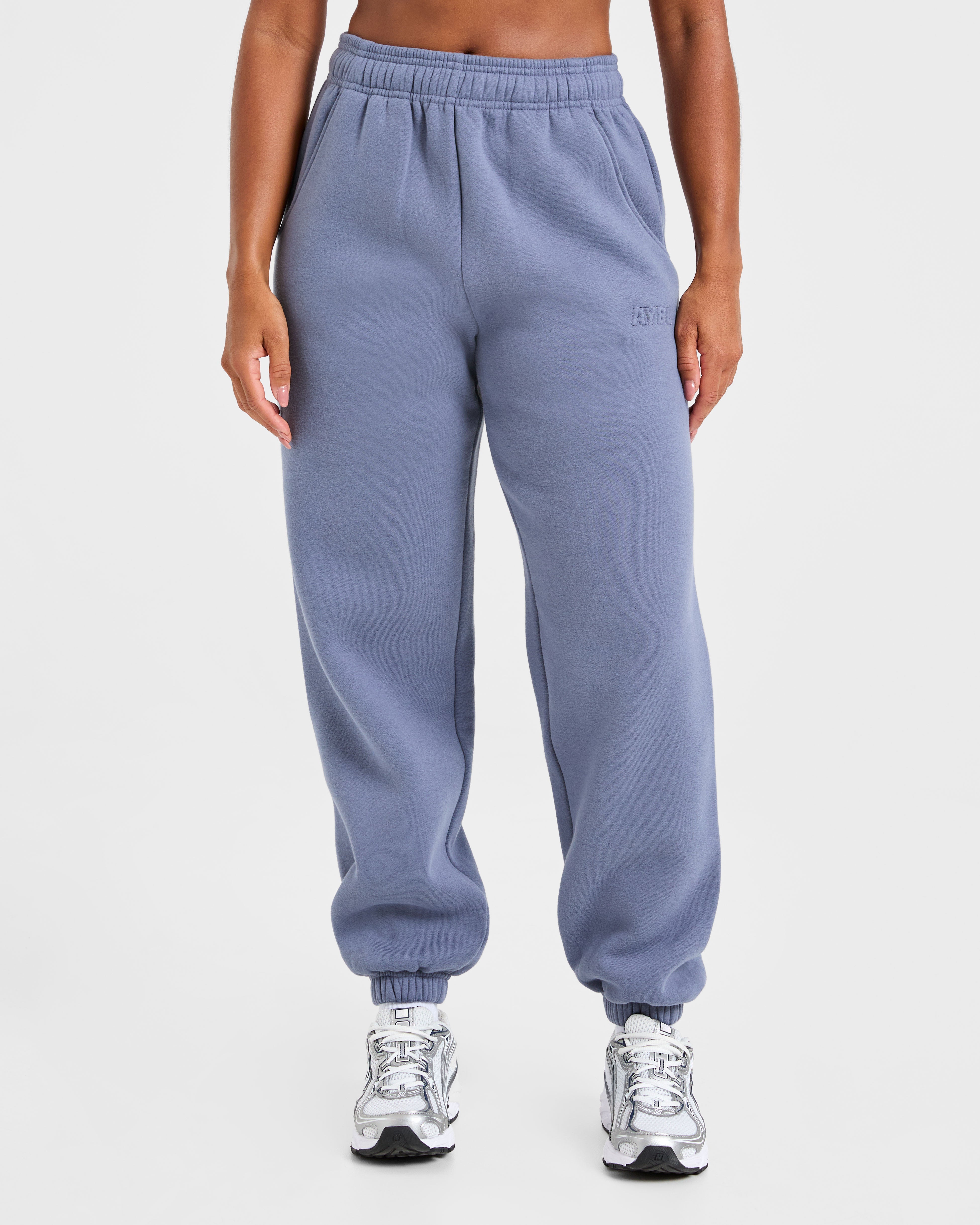 Pantalones Jogger Clásicos de Felpa Grande - Gris Plomo