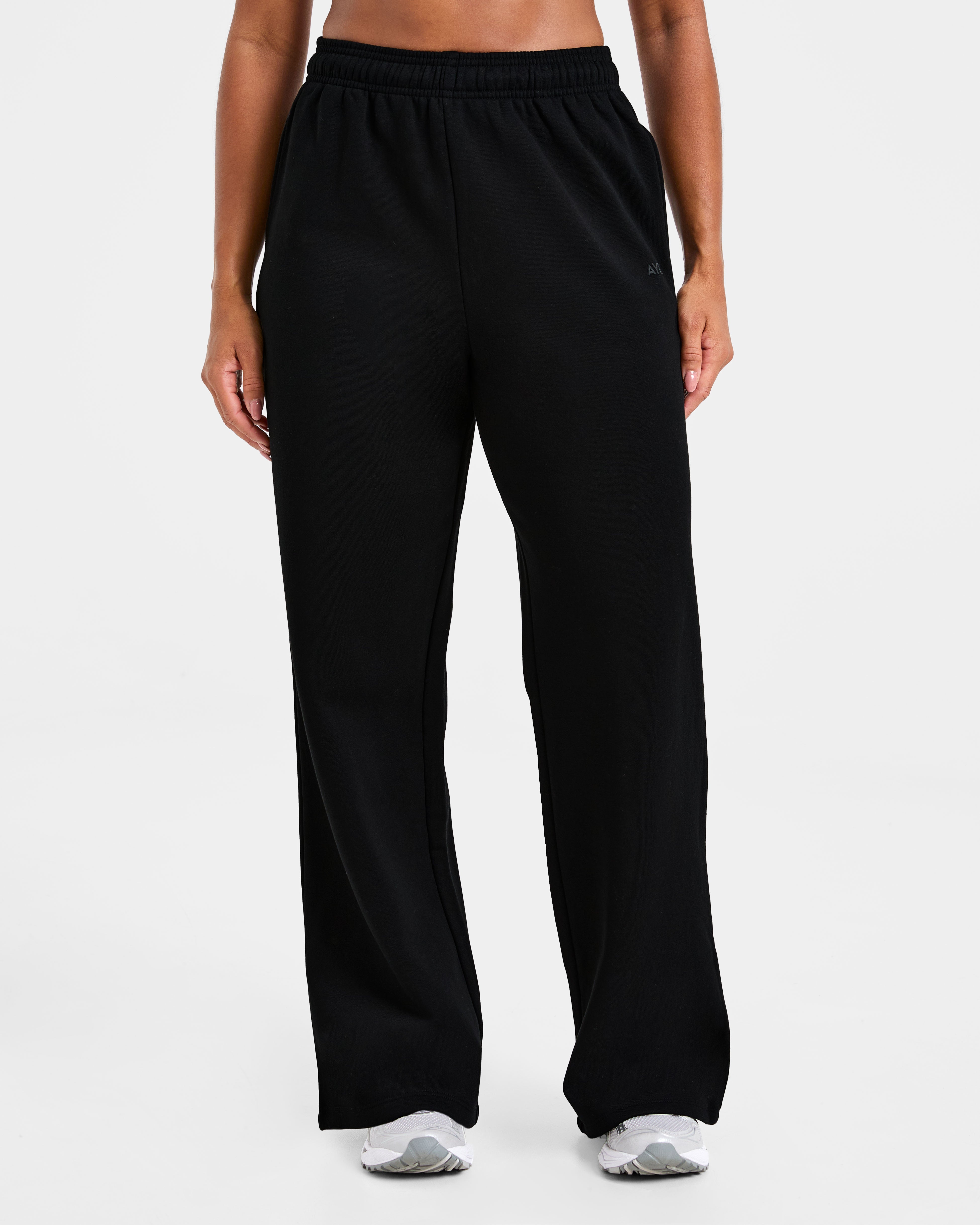 Joggers Oversized de Pierna Recta para Estilo de Vida - Negro