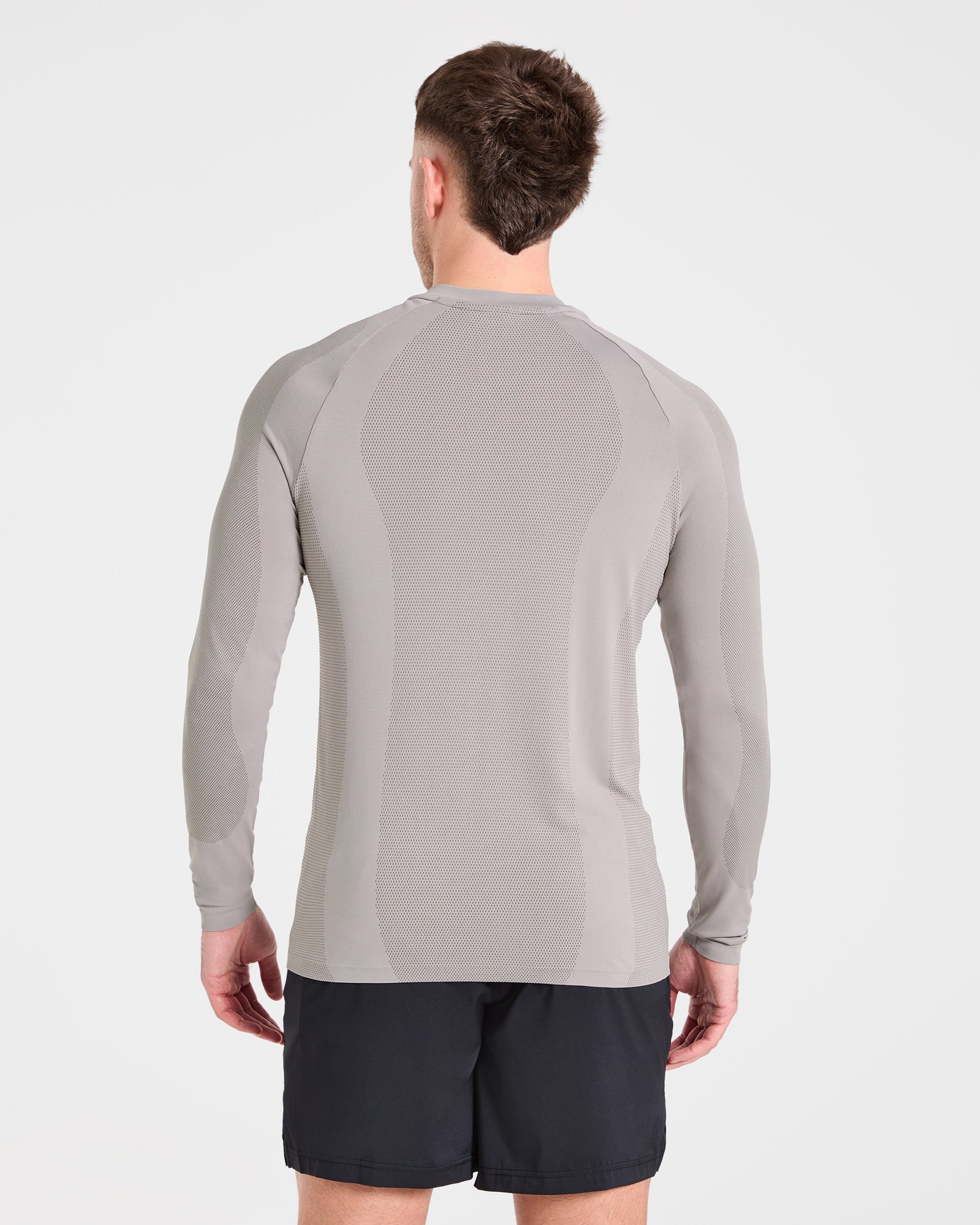 Attain Camiseta de Manga Larga Sin Costuras - Woodland Fog