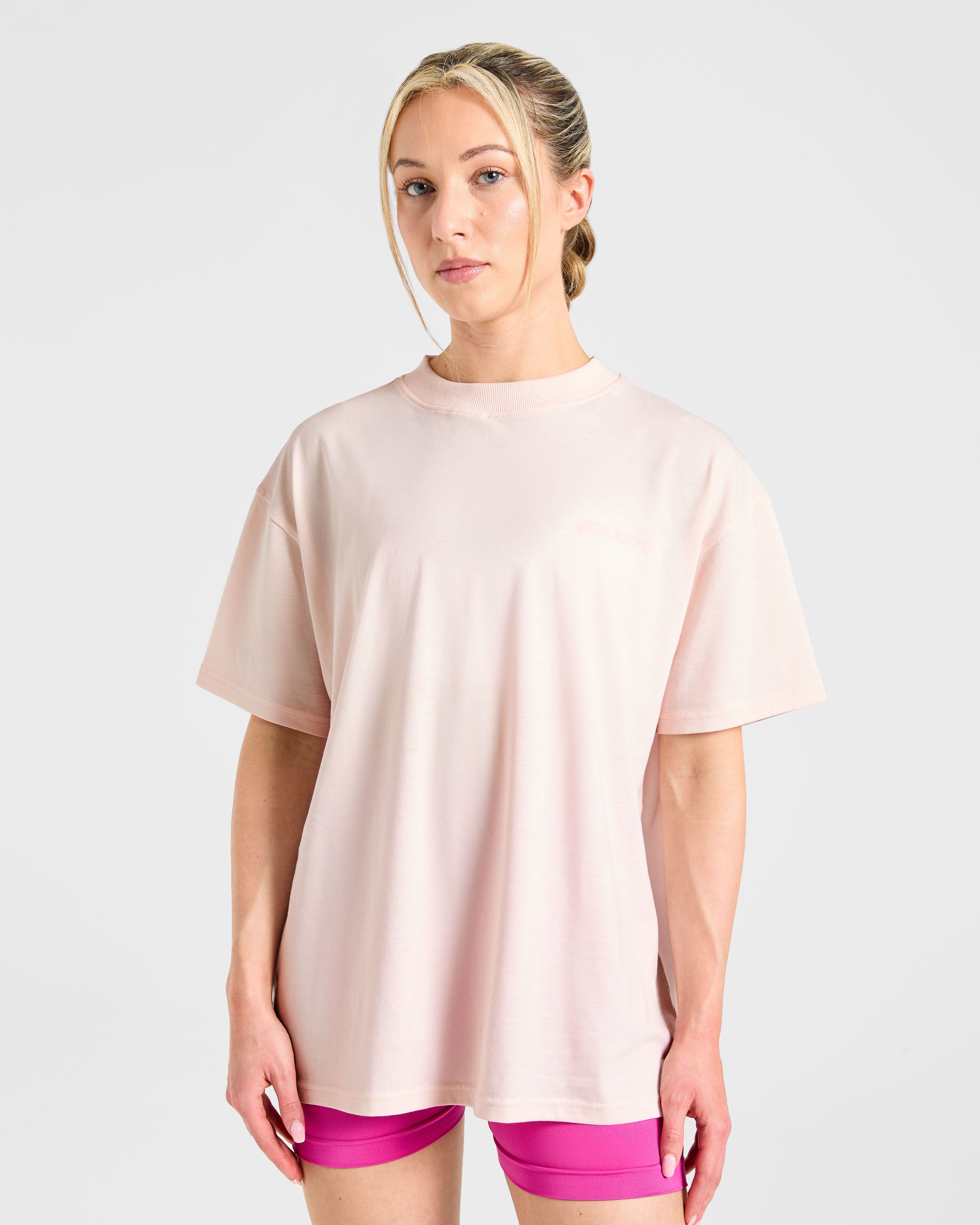 Camiseta Oversized de Varsity Dept. - Rosa