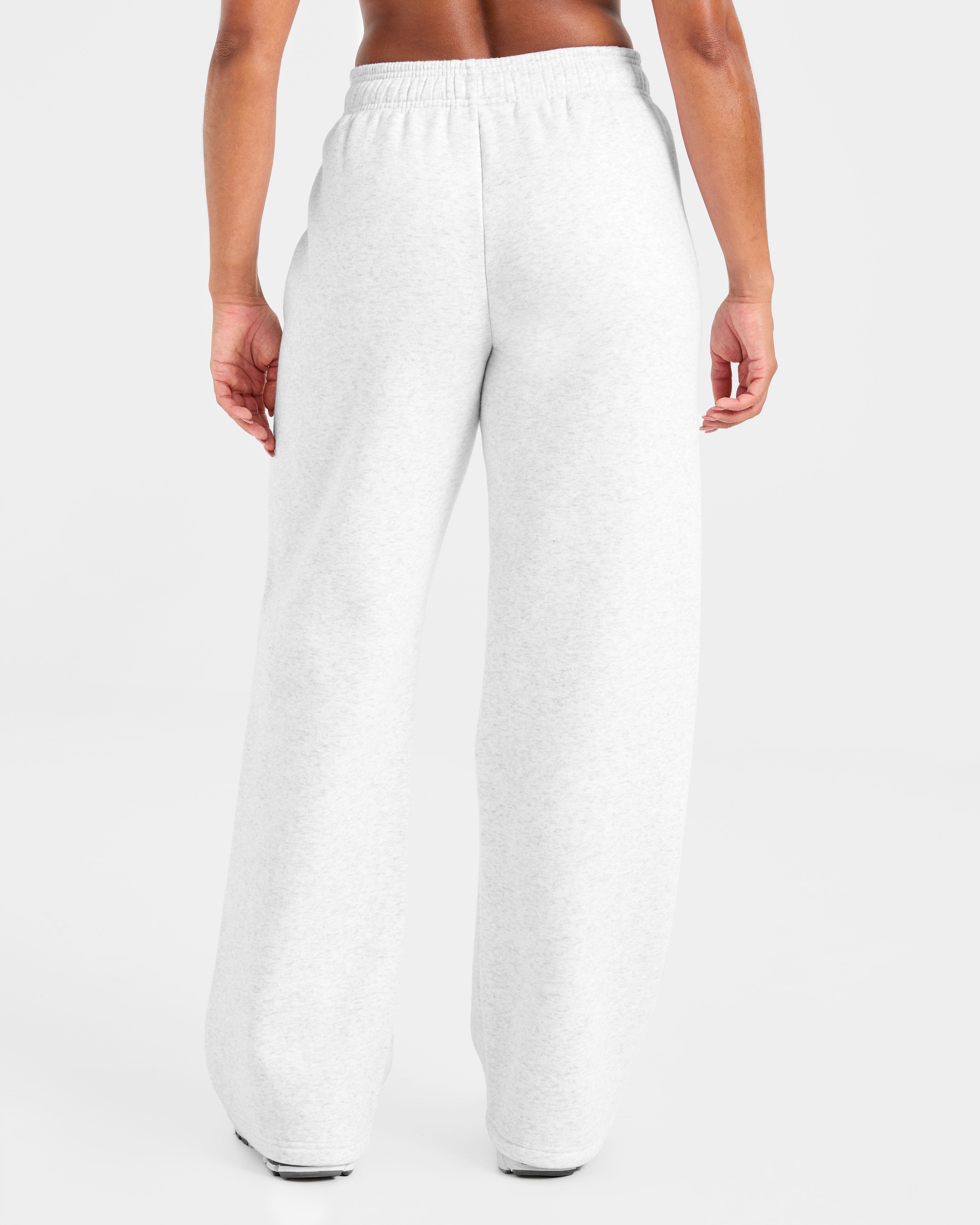 Pantalones Jogger Clásicos de Algodón Suave con Pierna Recta - Gris Lágrima