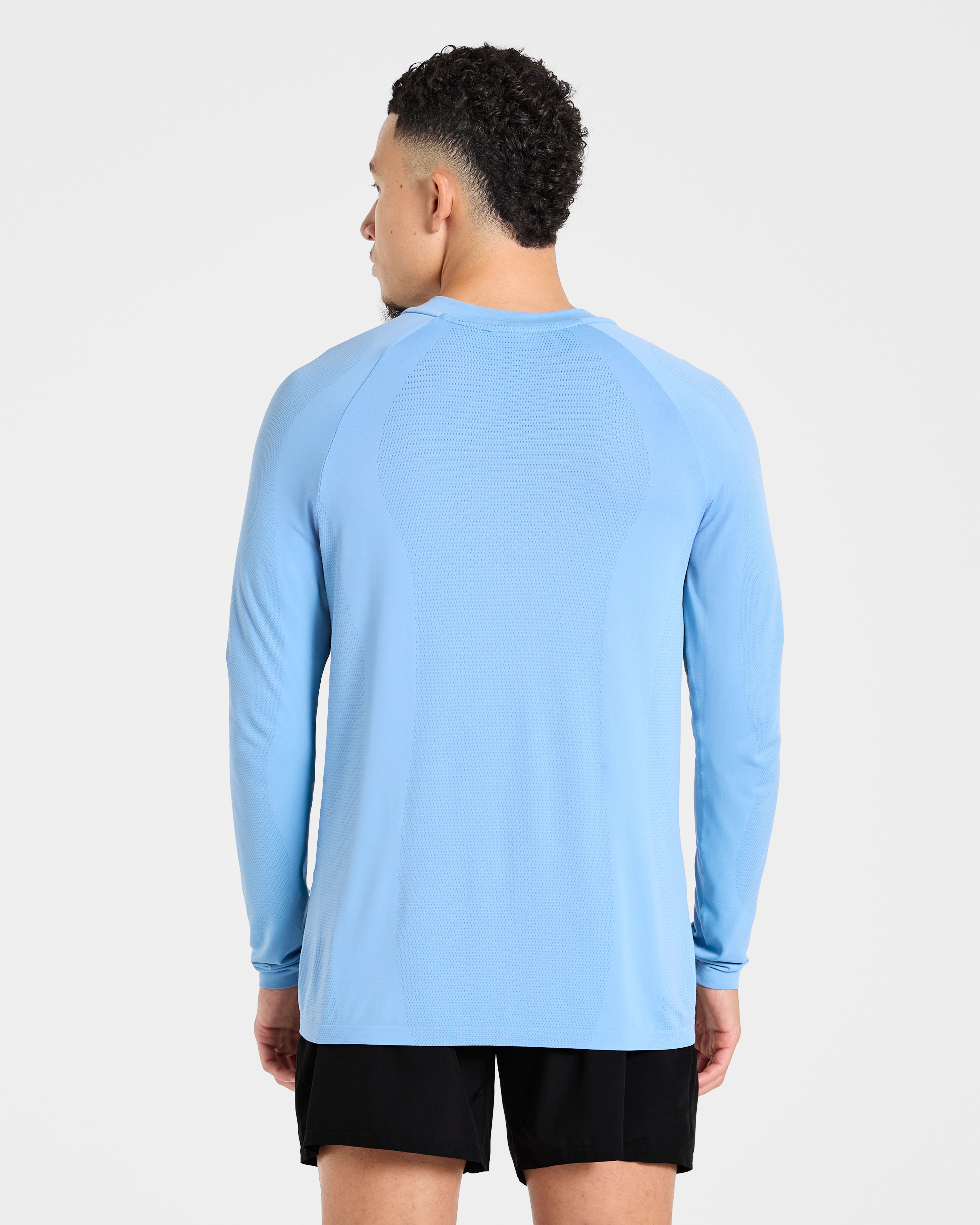 Camiseta de Manga Larga Sin Costuras Attain - Azul Deportivo