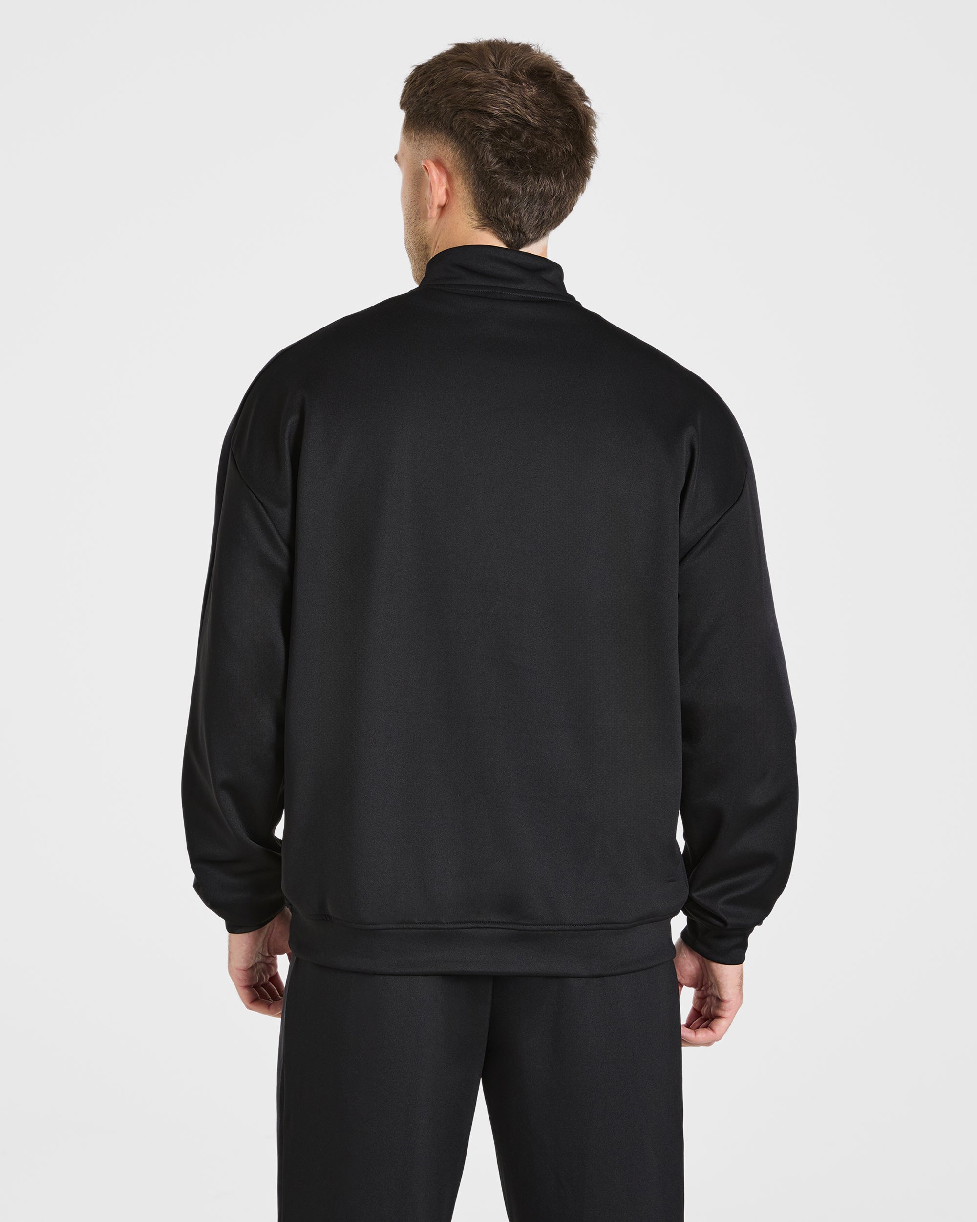 Pullover Clásico Track 1/4 Cremallera - Negro/Gris