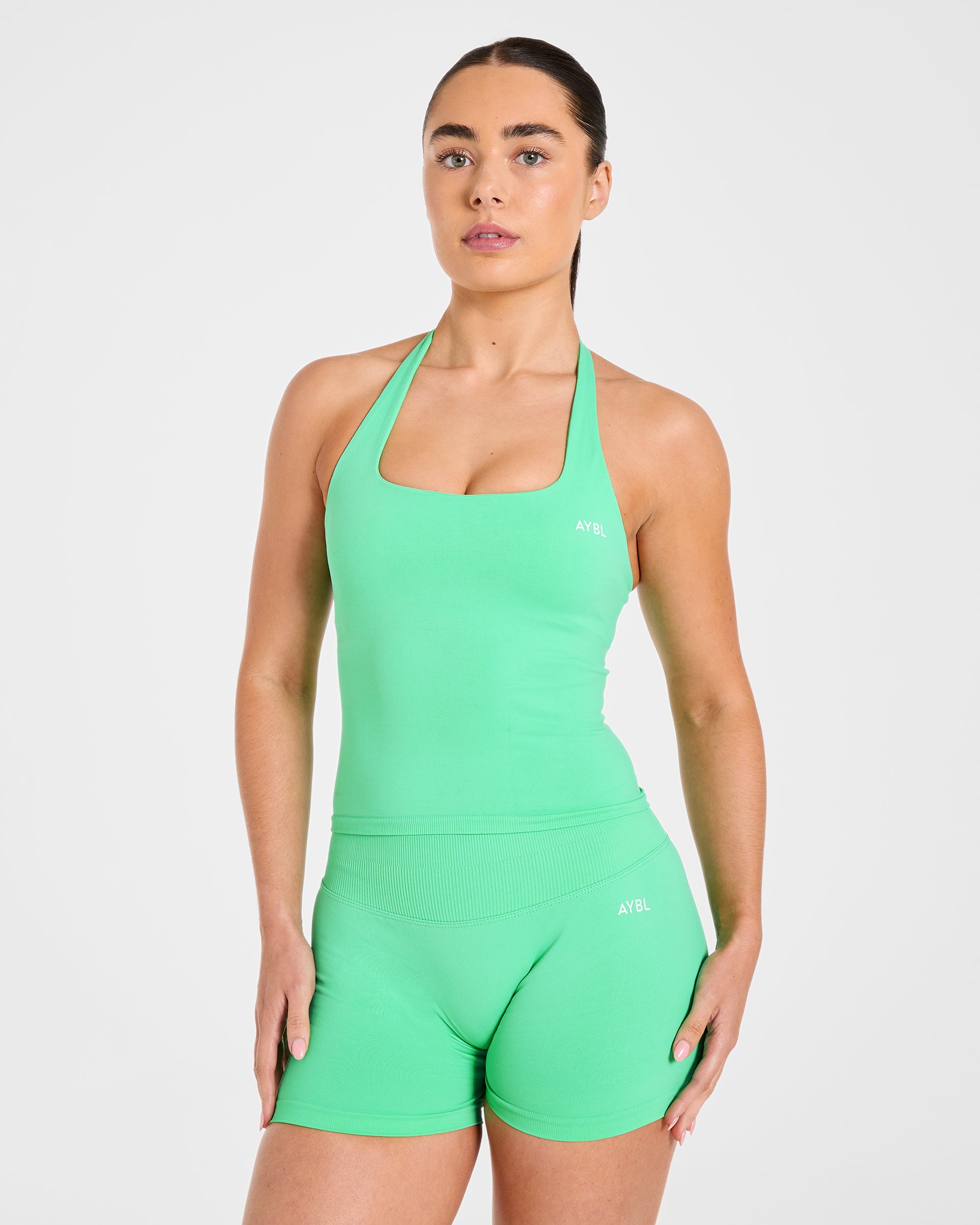 Mejora el top sin costuras tipo halter - Verde menta