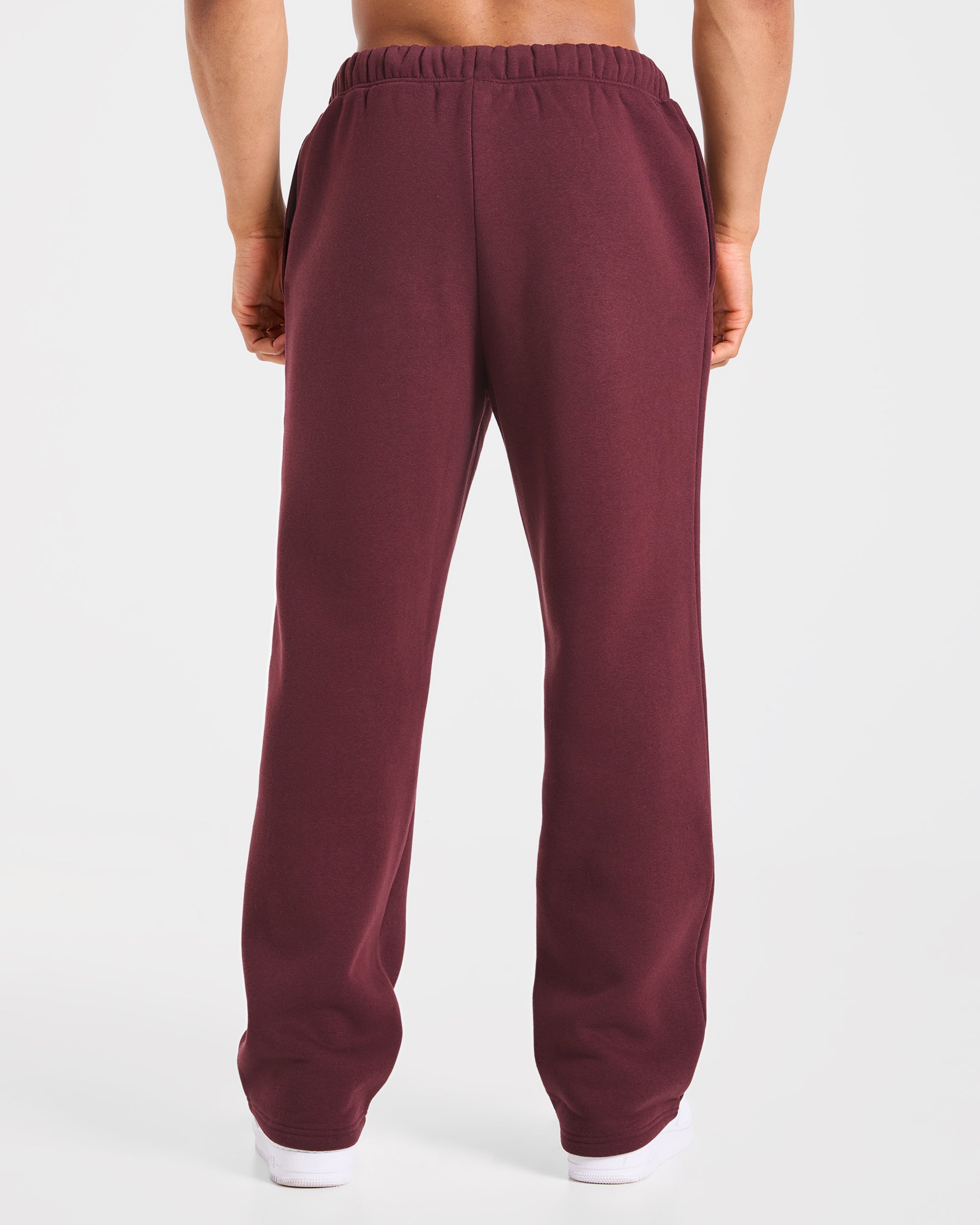 Pantalones Jogger Rectos Oversized Esenciales - Rojo Burgundy