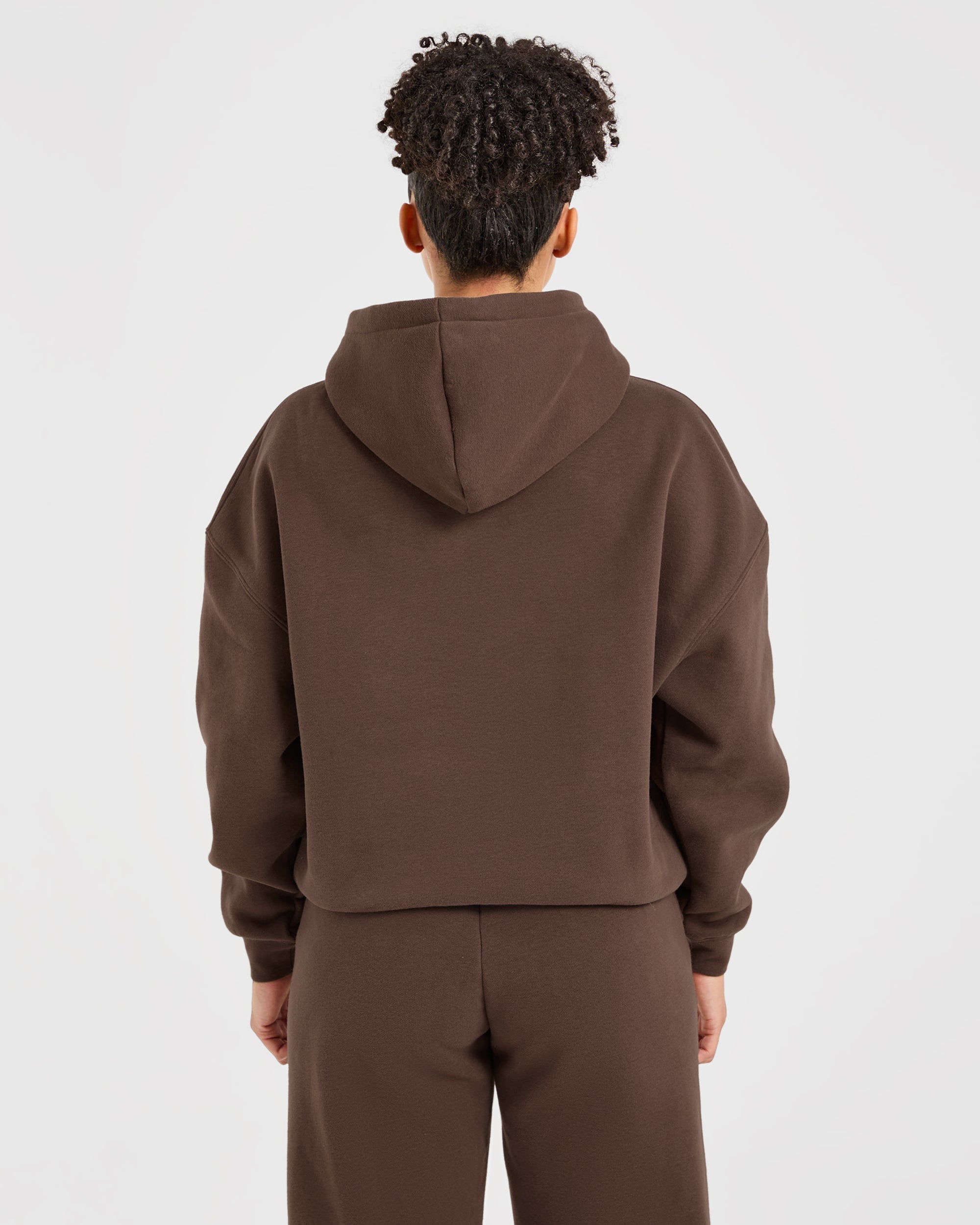 Chaqueta Oversized Clásica de Felpa - Marrón