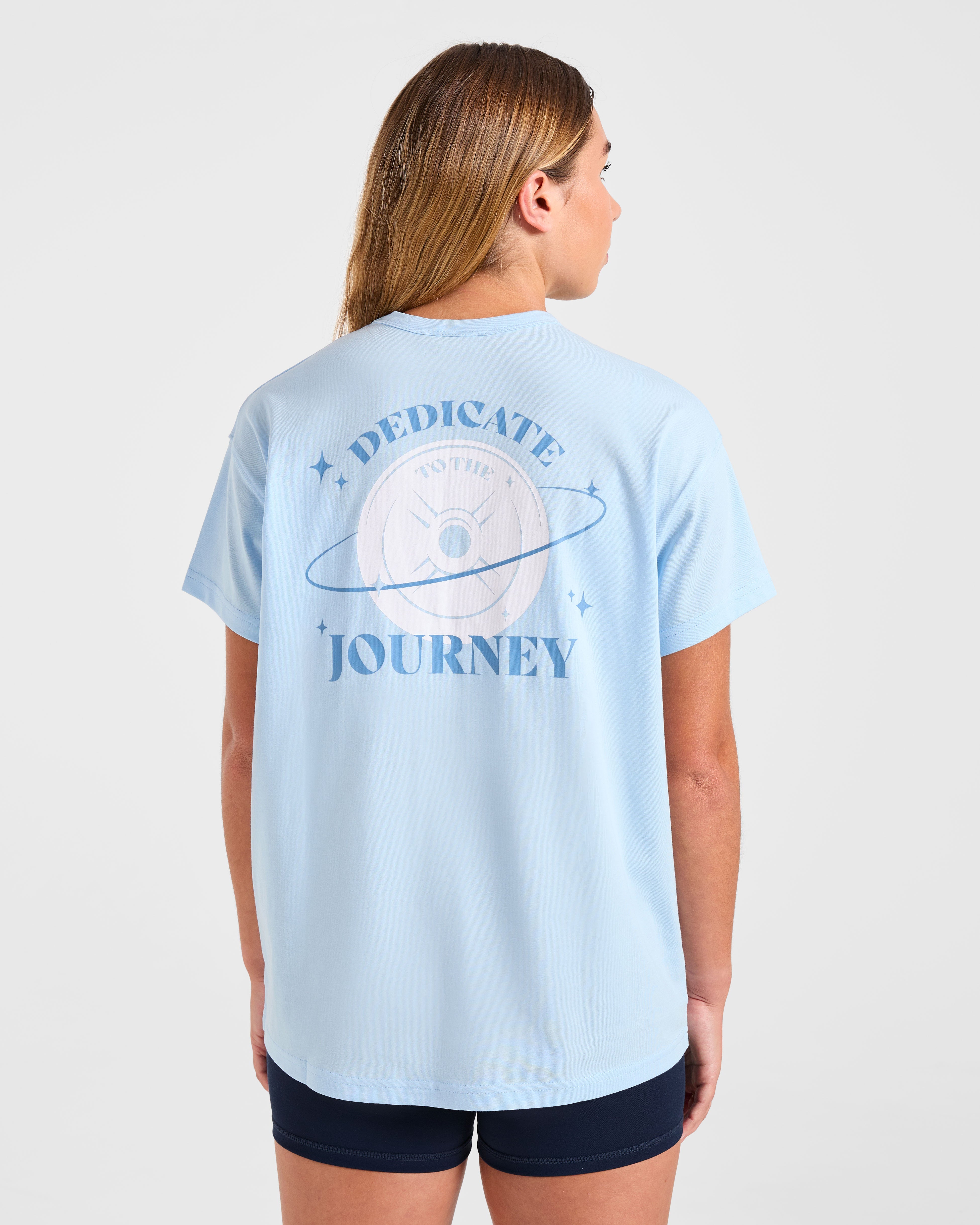 Camiseta Oversized Dedicate To The Journey - Azul