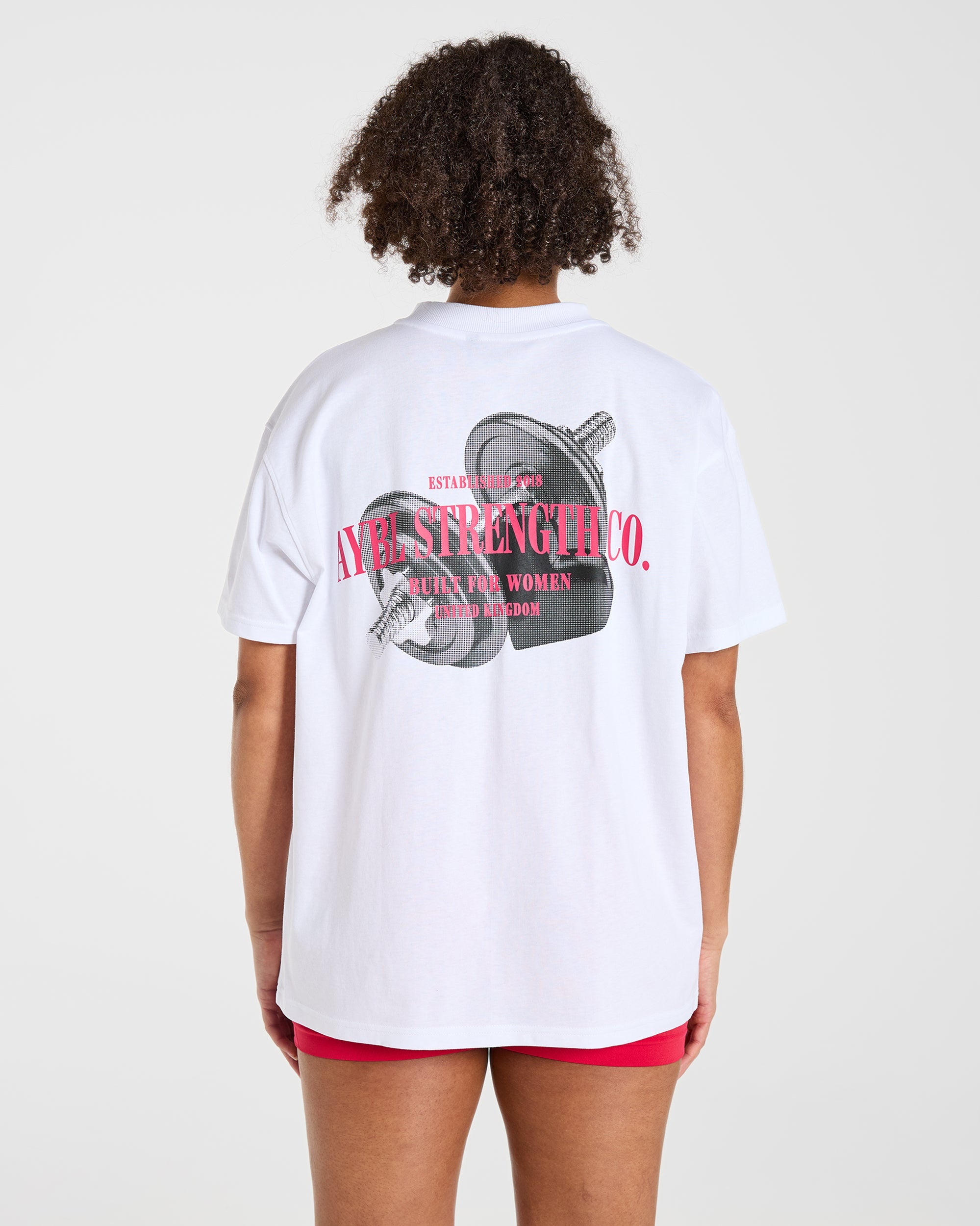 Camiseta Oversized AYBL Strength Co - Blanco