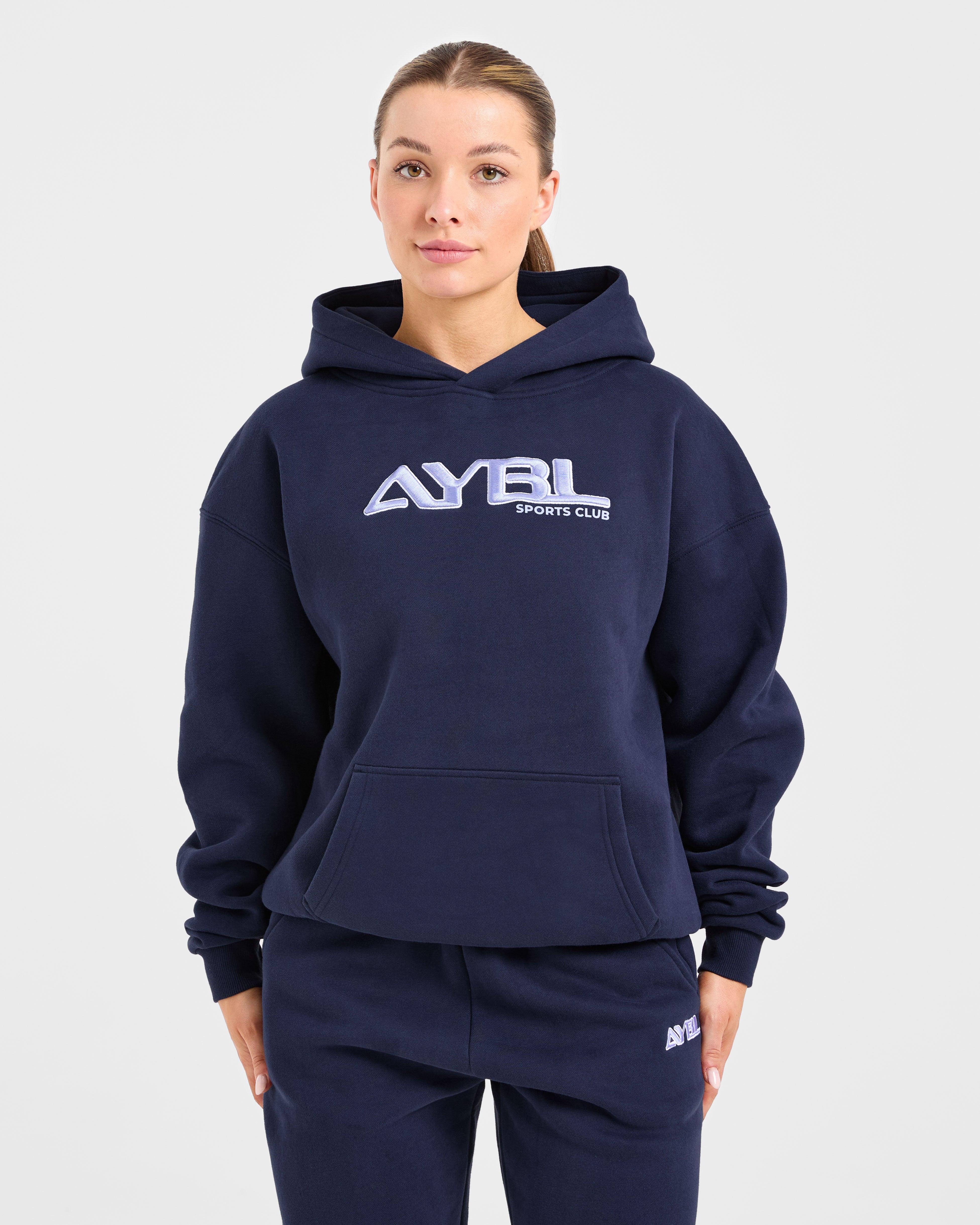 Sudadera Oversized Estampada Retro - Azul Marino
