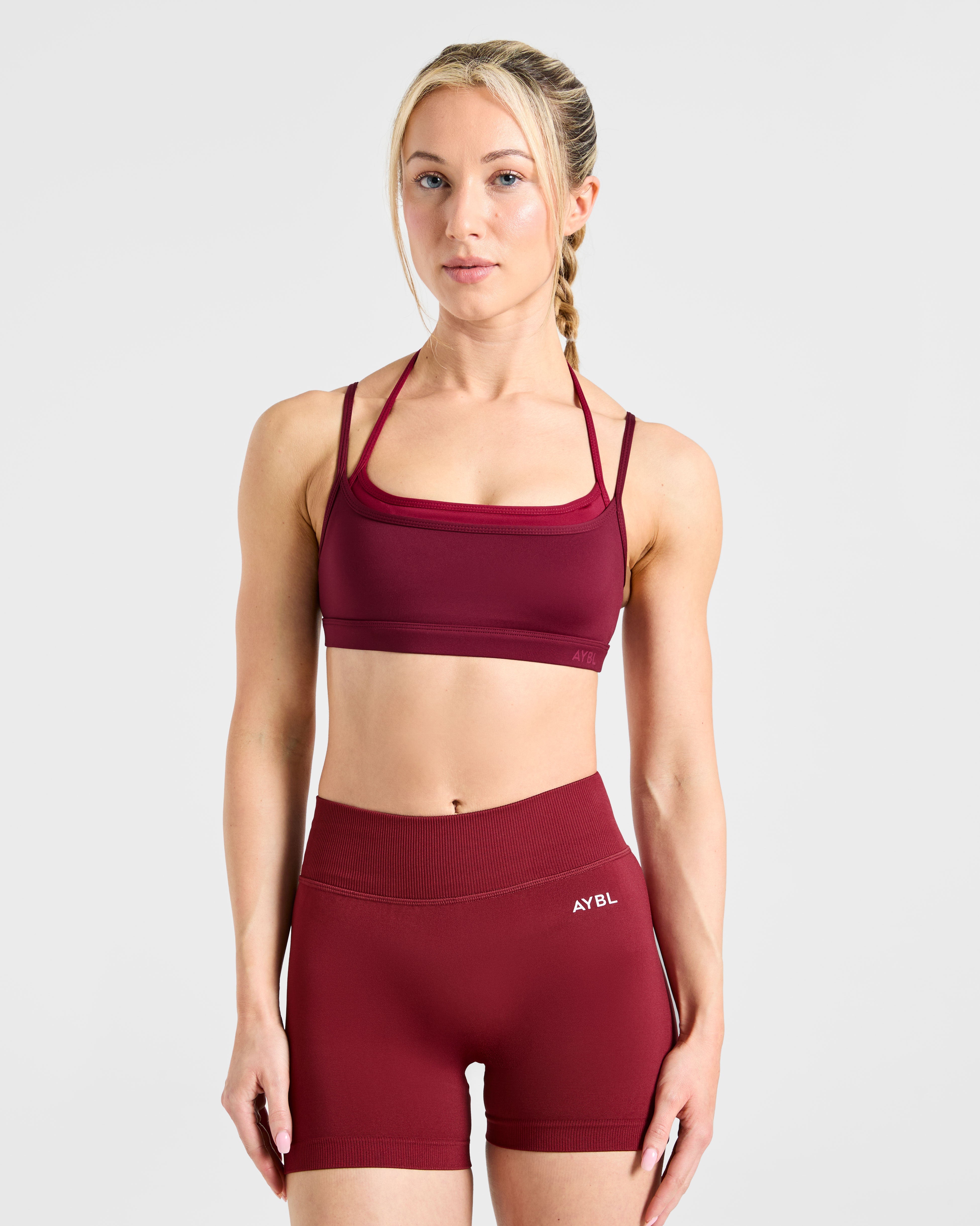 Sports Bra Doble Capa Esencial - Burdeos