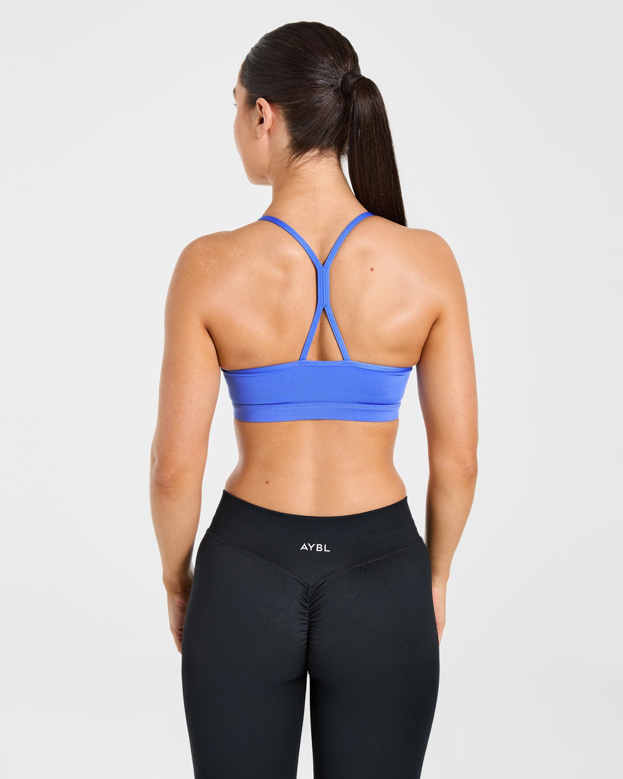 Sports Bra Esencial con Detalles Ruché - Púrpura Cornflower