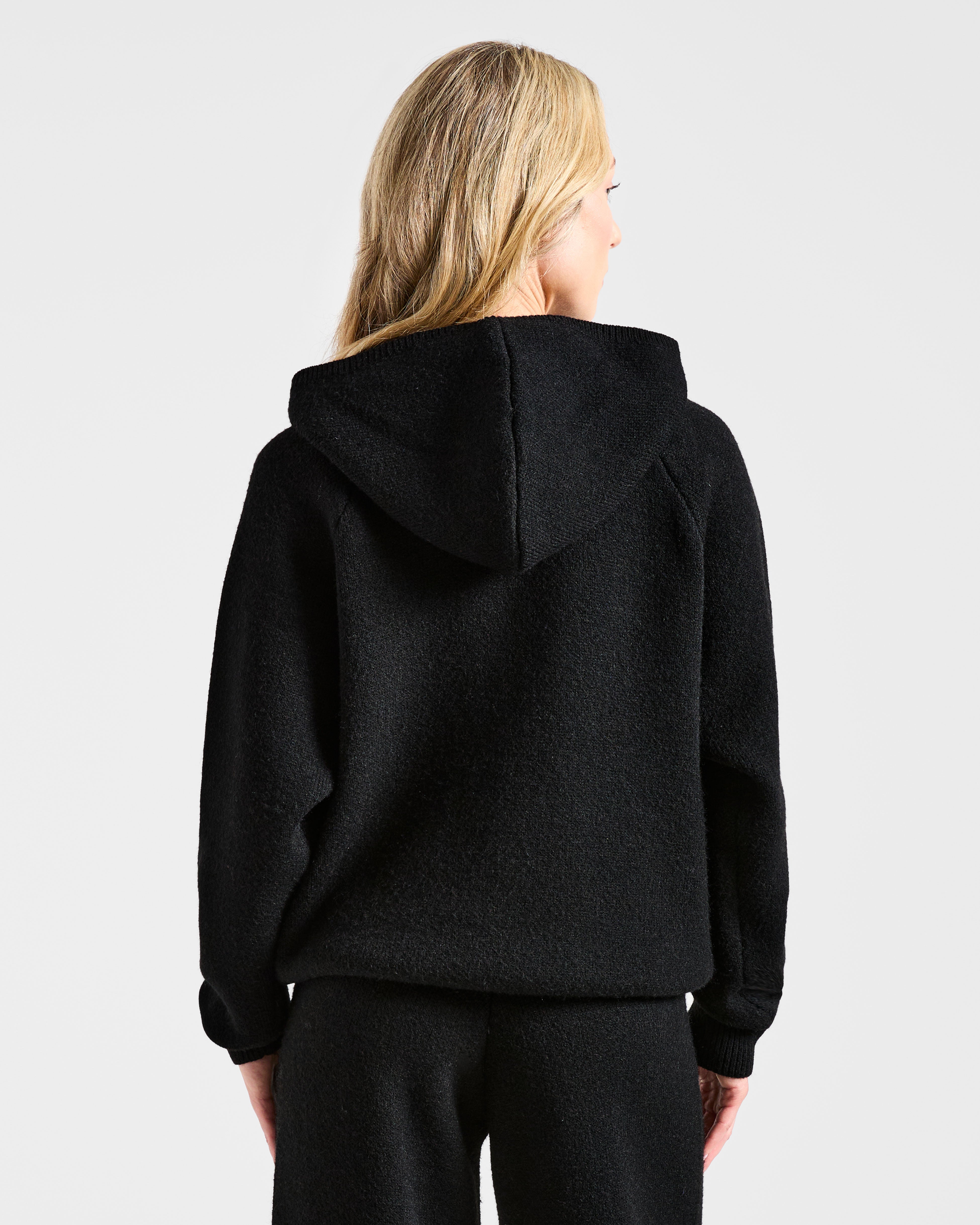 Sudadera Oversized de Punto Suave - Negro