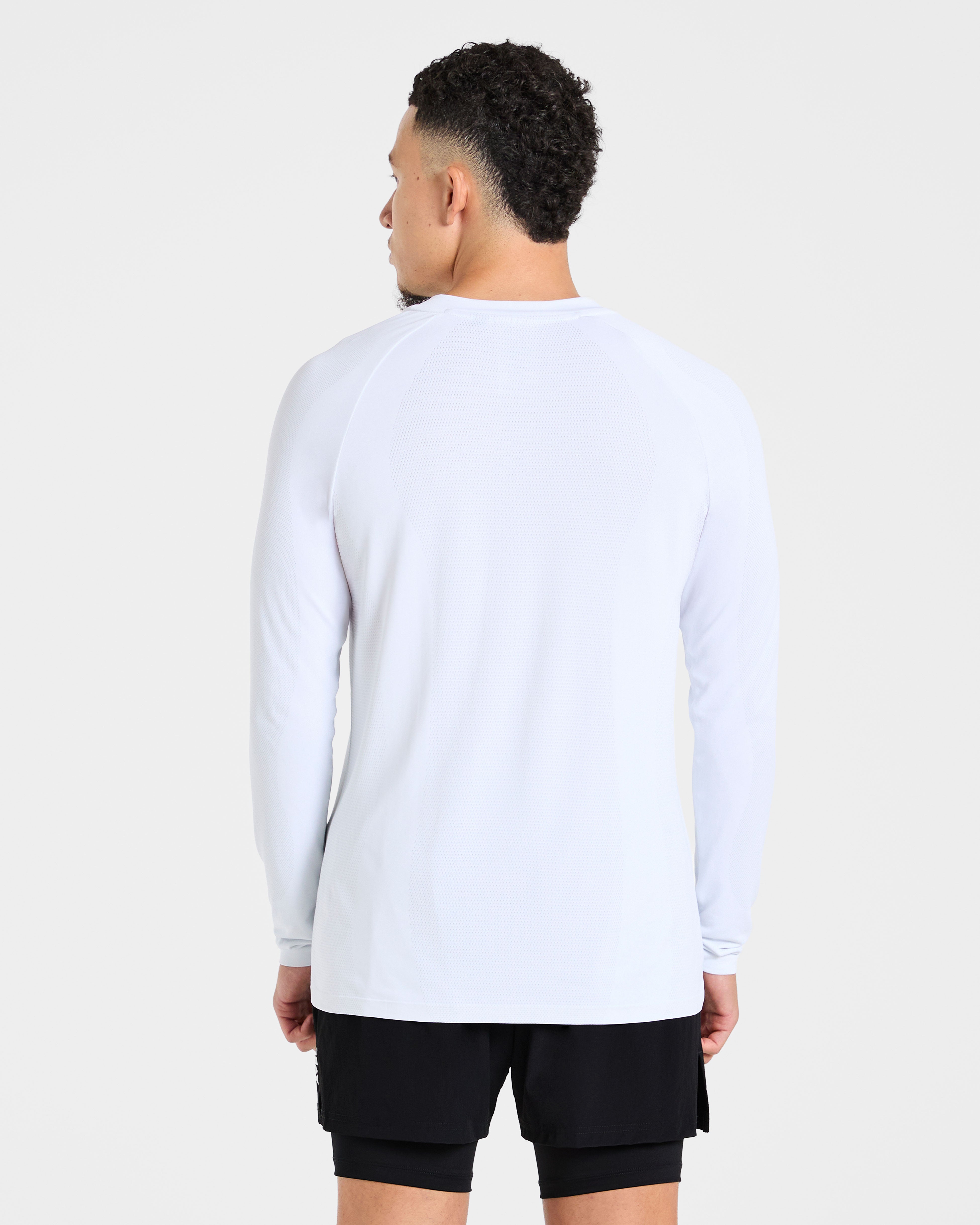 Camiseta de manga larga sin costuras Attain - Blanco Tormenta
