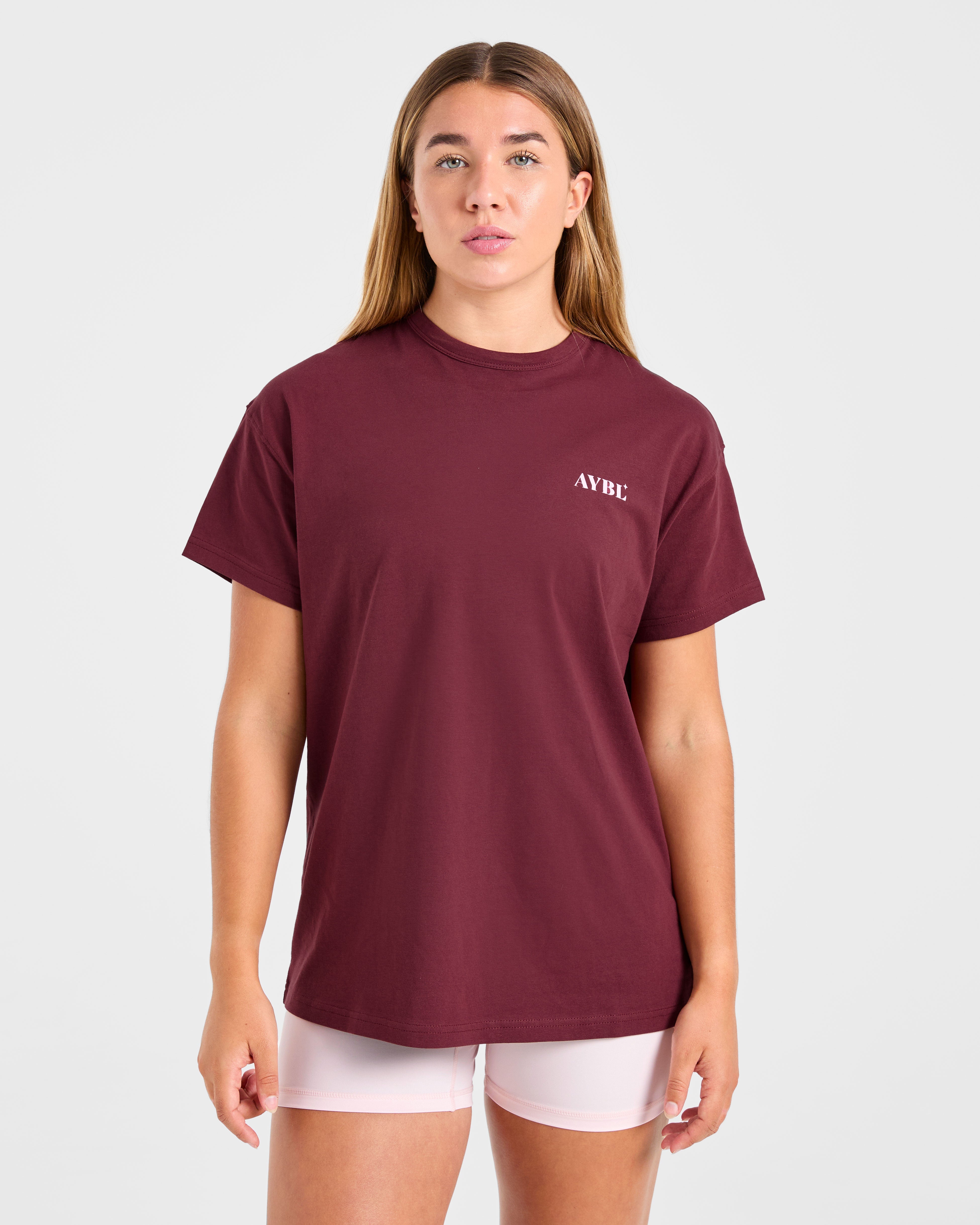 Camiseta Oversized Dedicate To The Journey - Burdeos