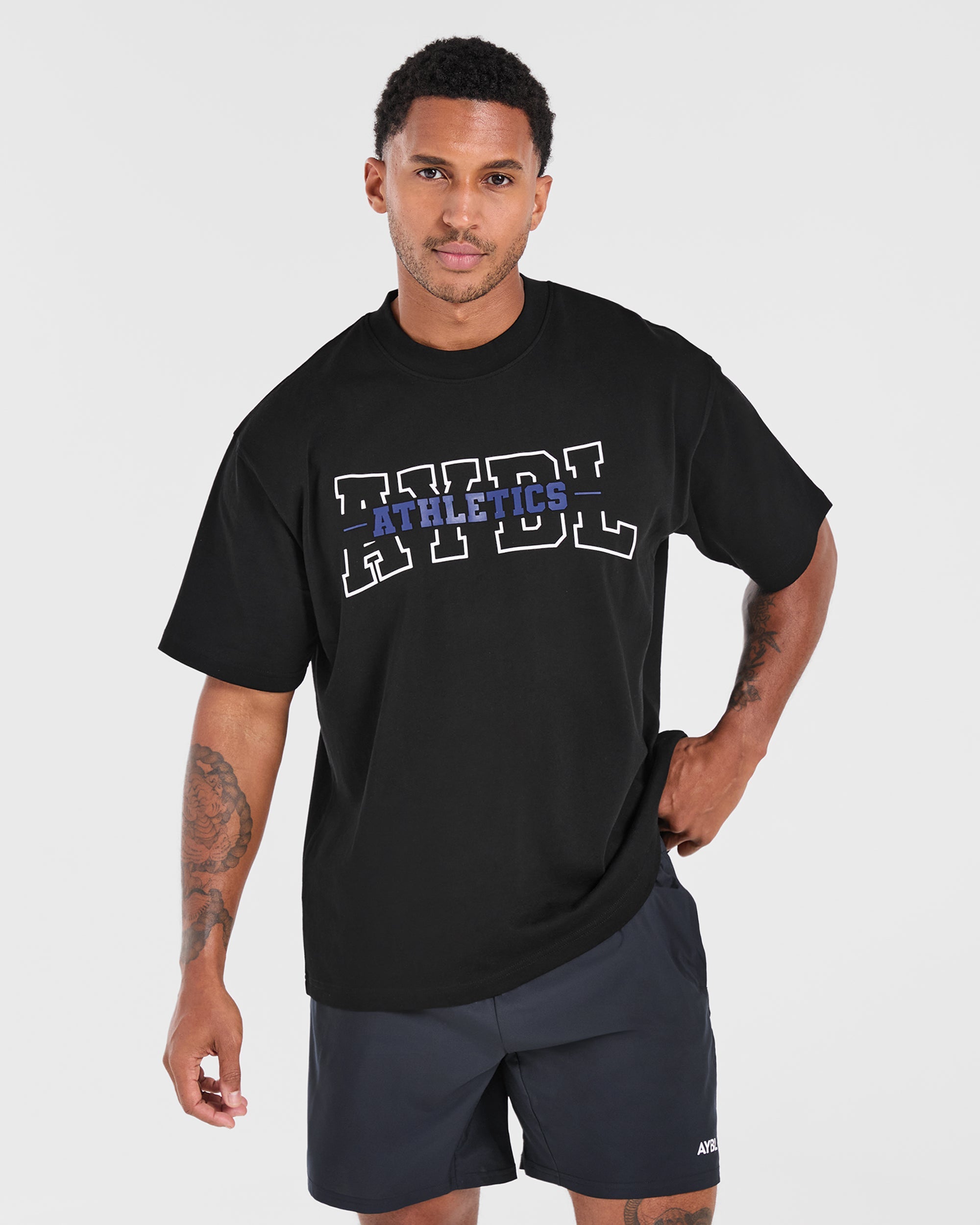 Camiseta Oversized de Atletismo - Negro