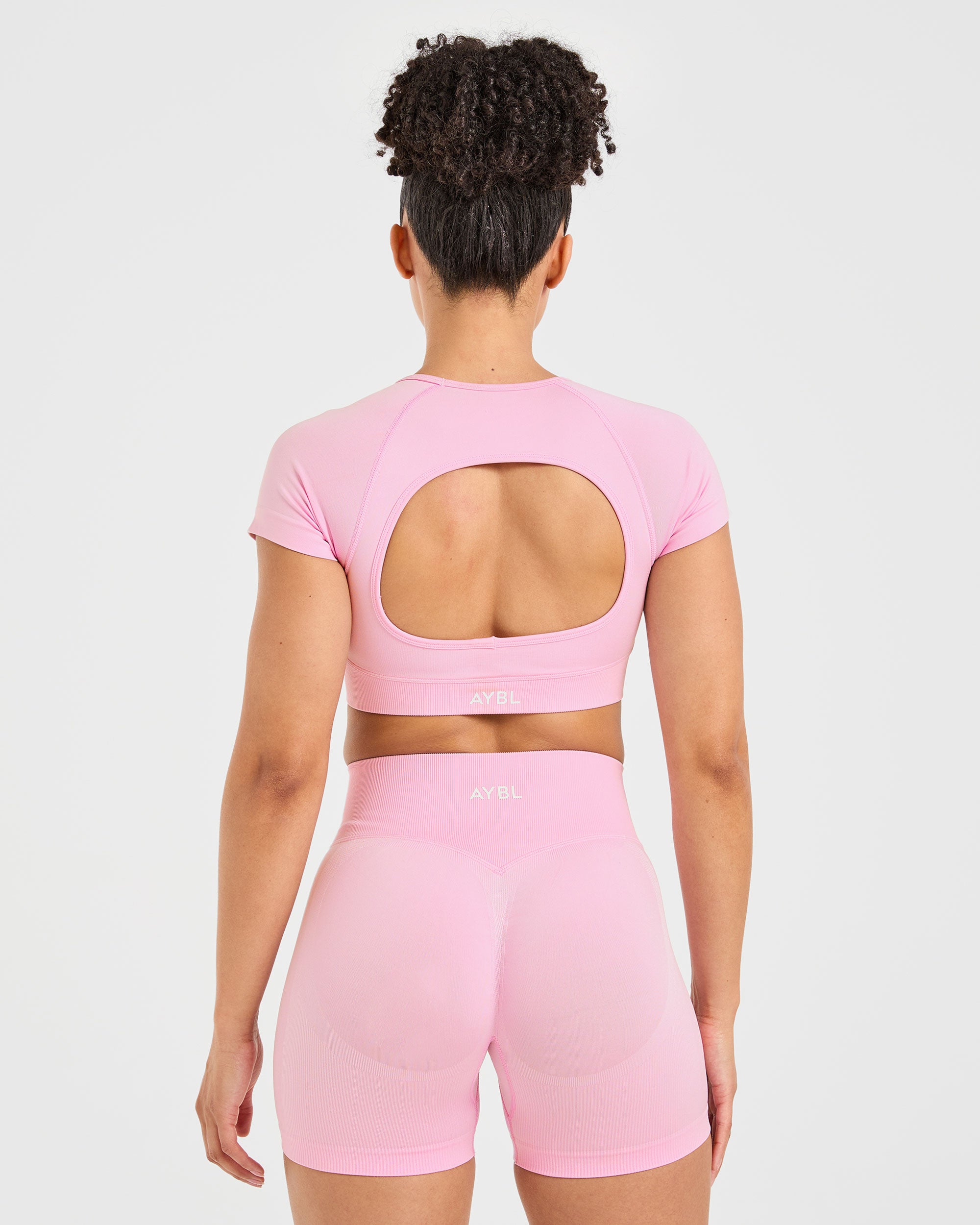 Top Corto Sin Costuras Adapt - Rosa Primavera