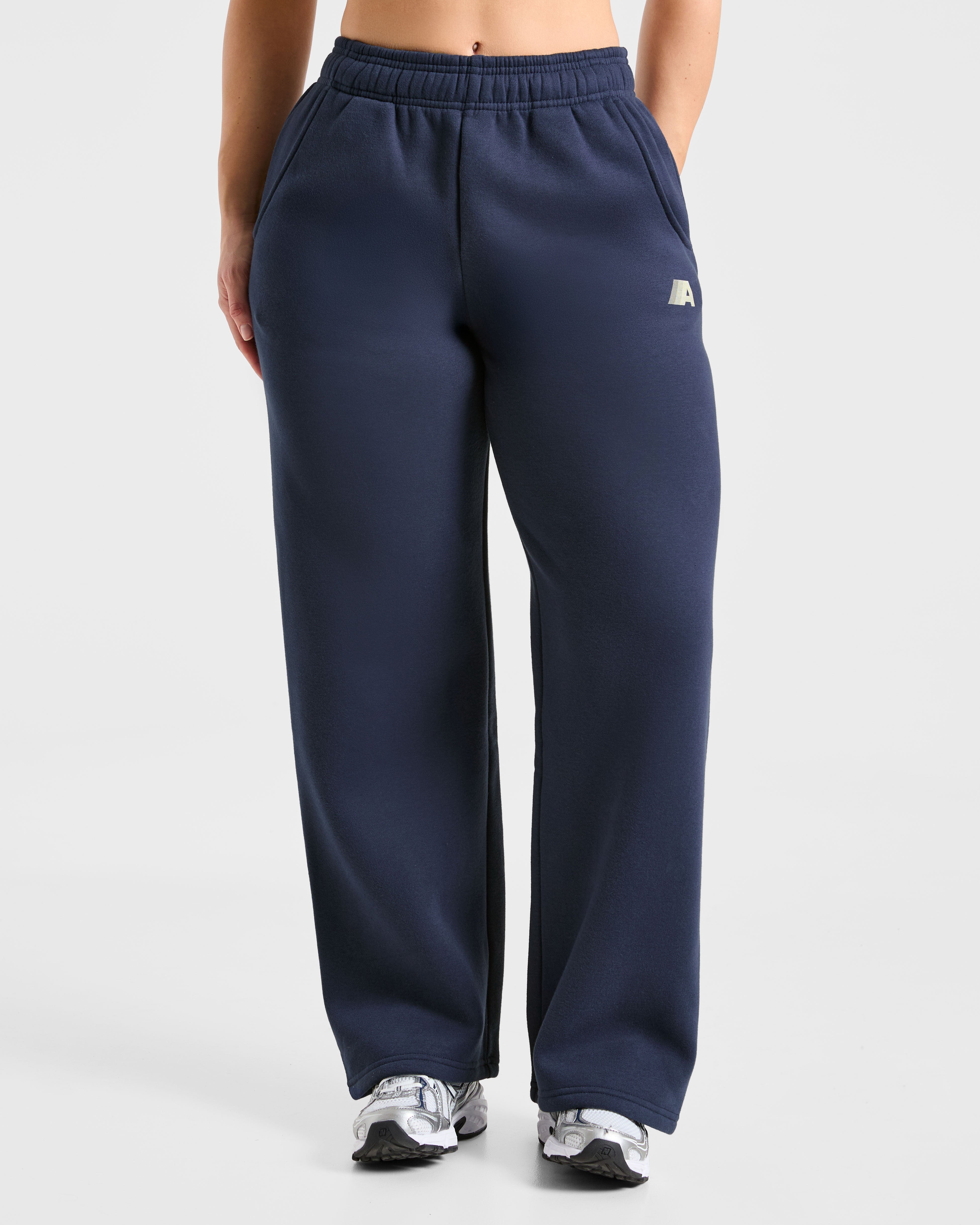 Pantalones Jogger de Pierna Recta Retro Athletics - Azul Marino/Amarillo