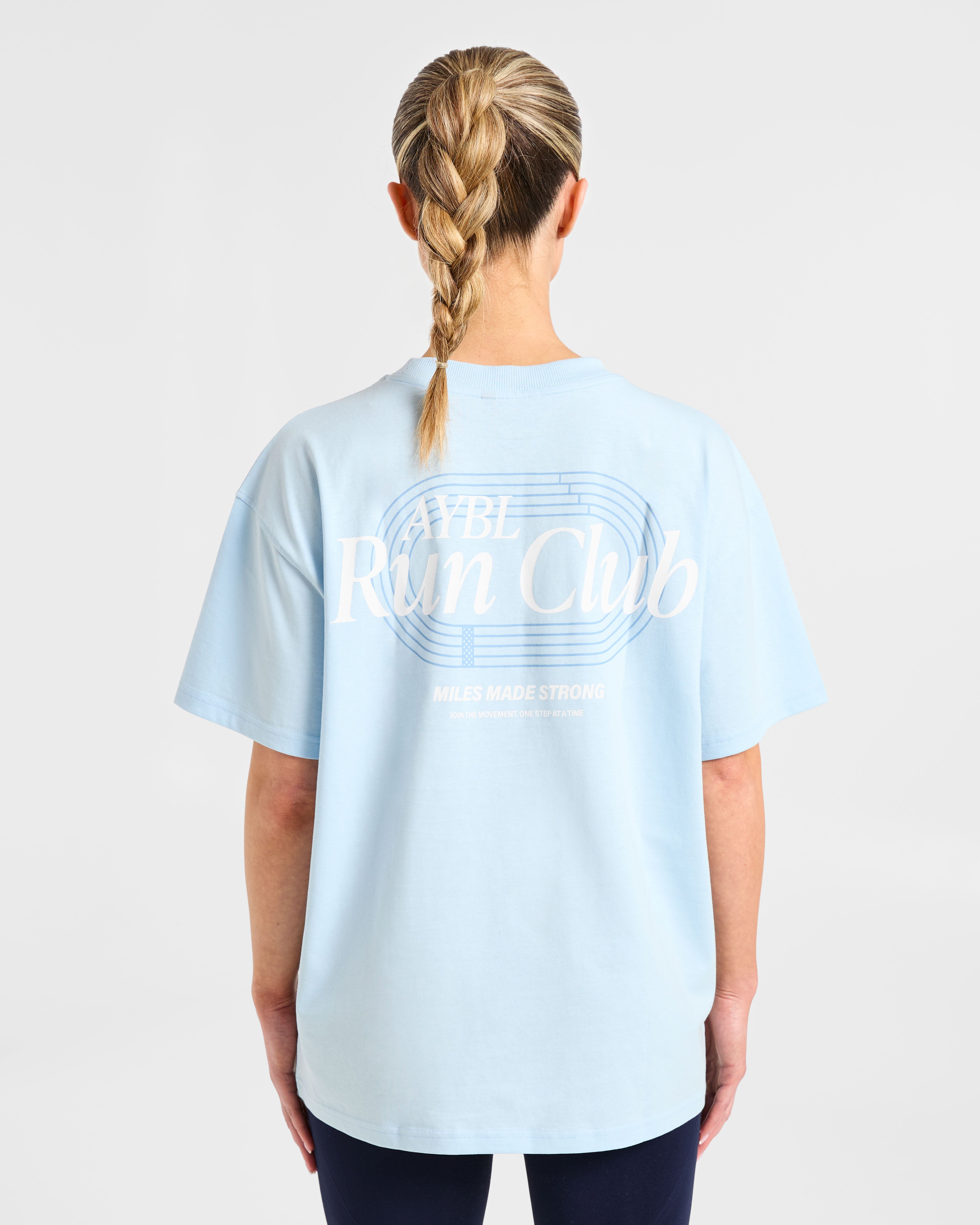 Camiseta Oversized Run Club - Azul