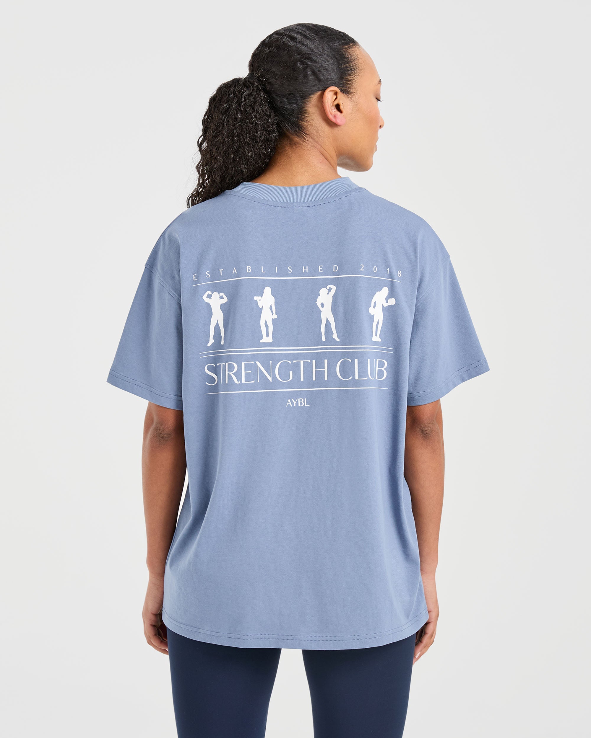 Camiseta Oversized Strength Club - Azul