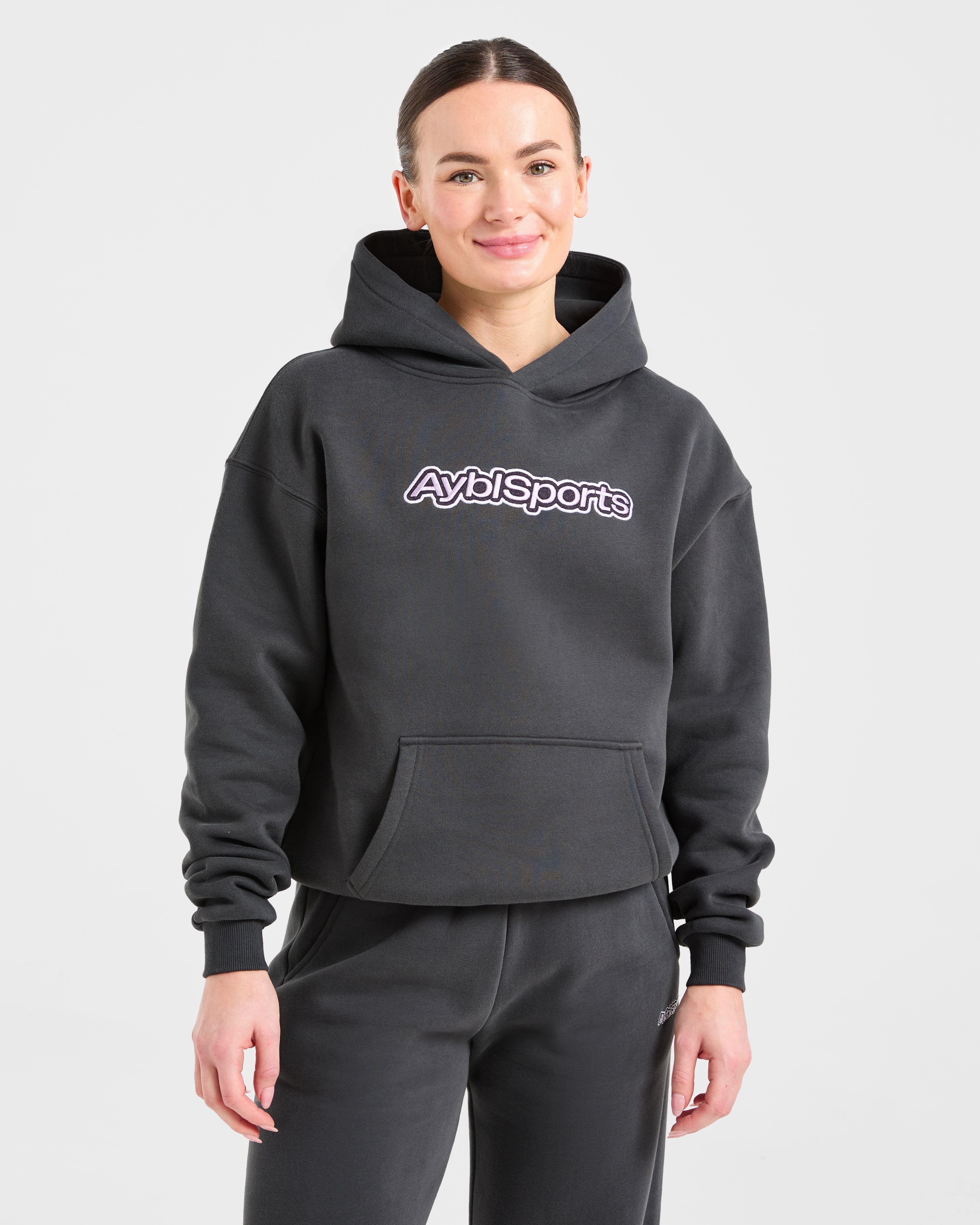 Sudadera Oversized con Dibujo Deportivo AYBL - Gris Carbón