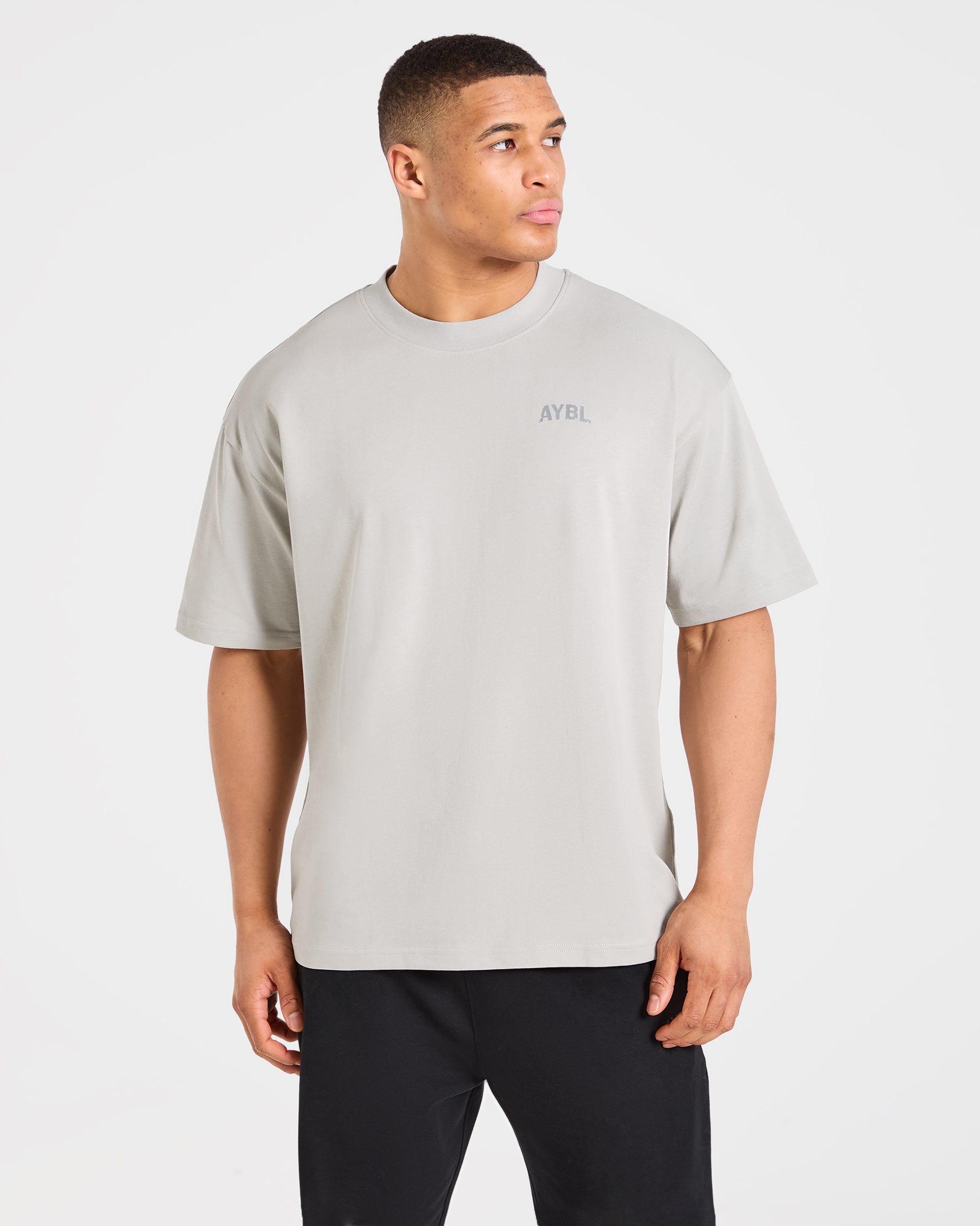Camiseta Oversized de División de Fuerza - Gris Helado