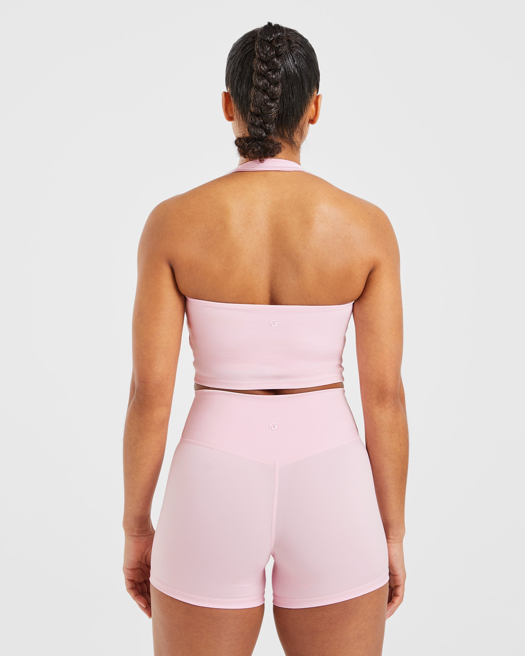 Top Corto de Tirantes Halter - Rosa Pastel