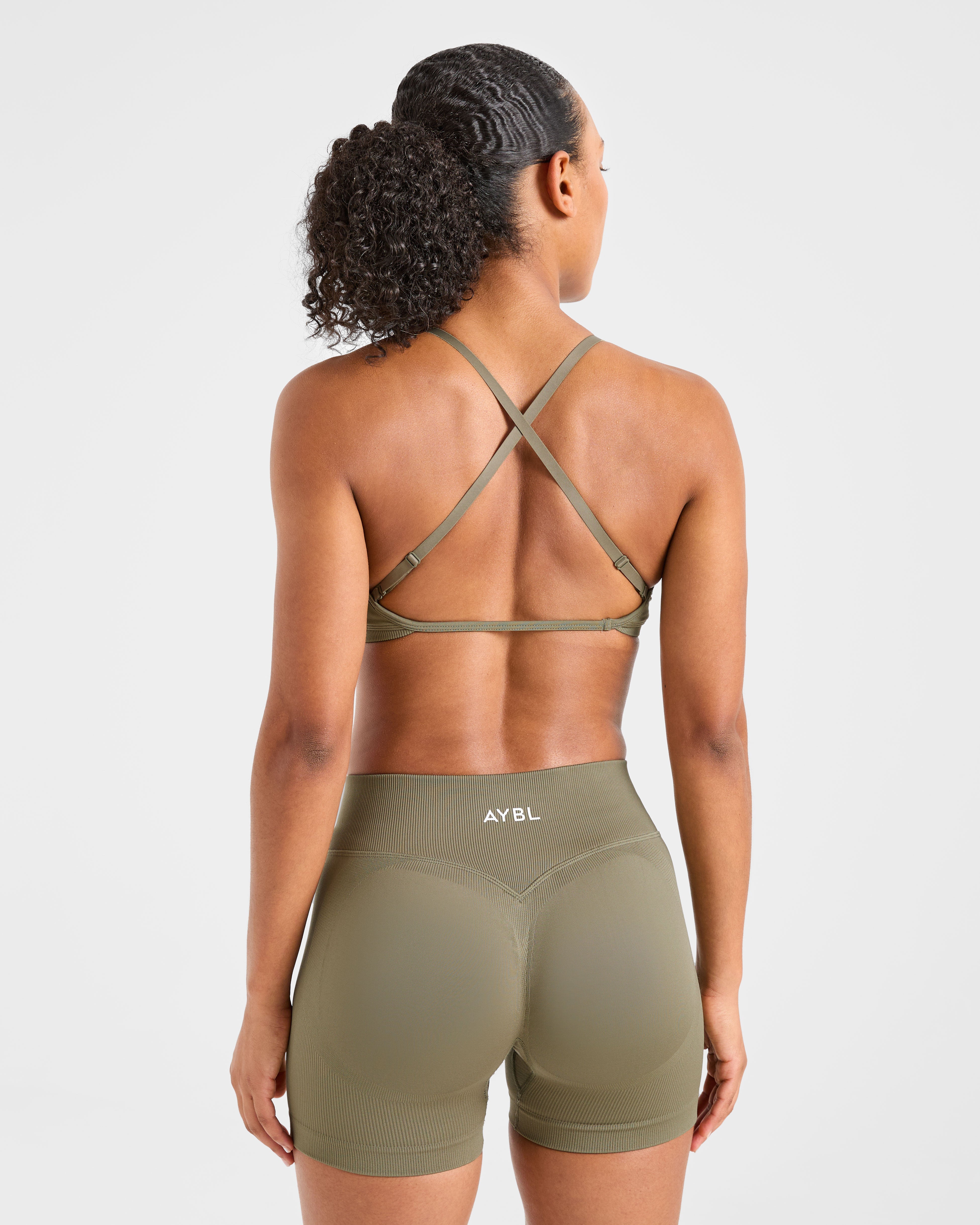 Adapt Sports Bra sin costuras con tirantes - Oliva suave