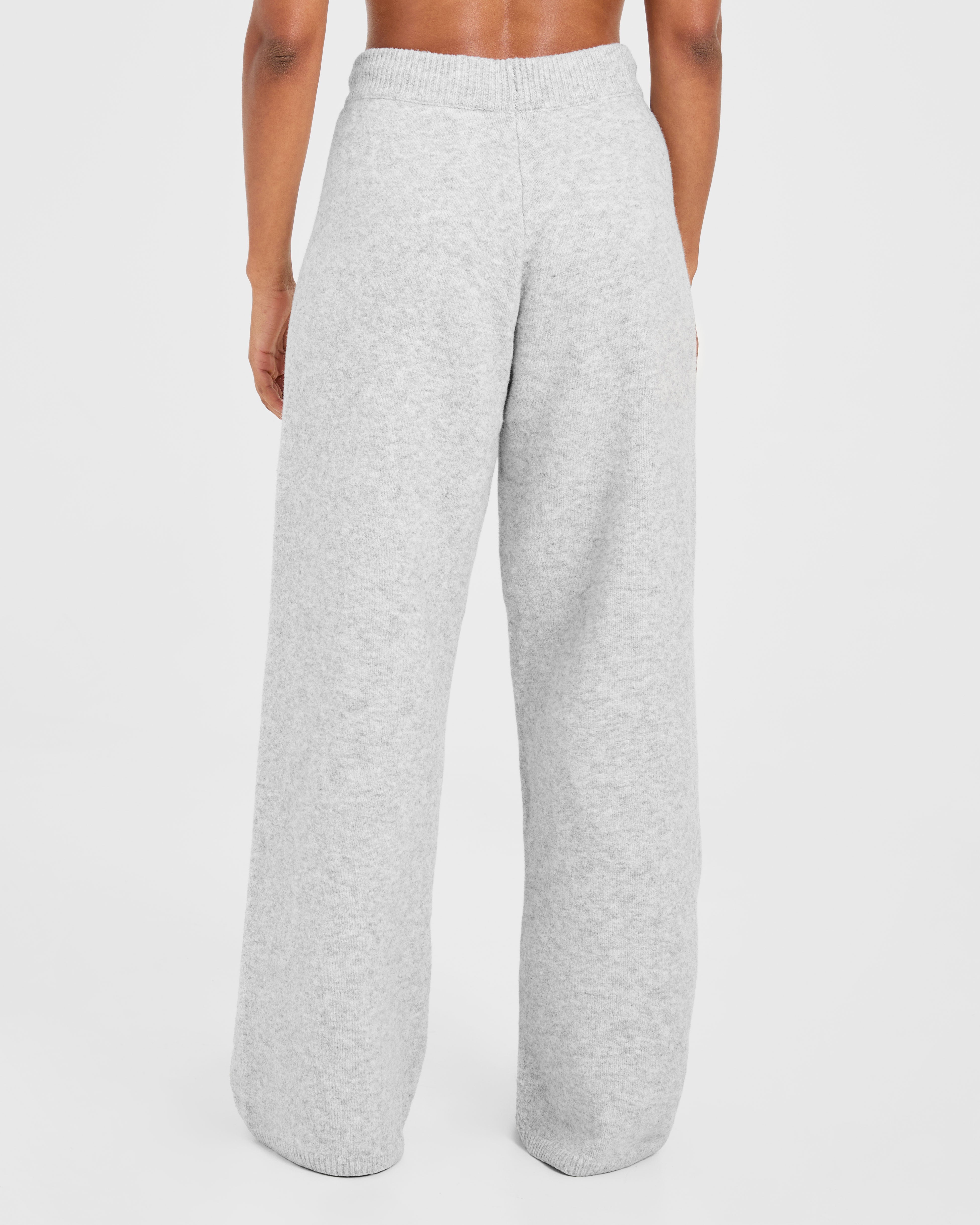 Pantalones Jogger Oversized de Punto Varsity - Gris