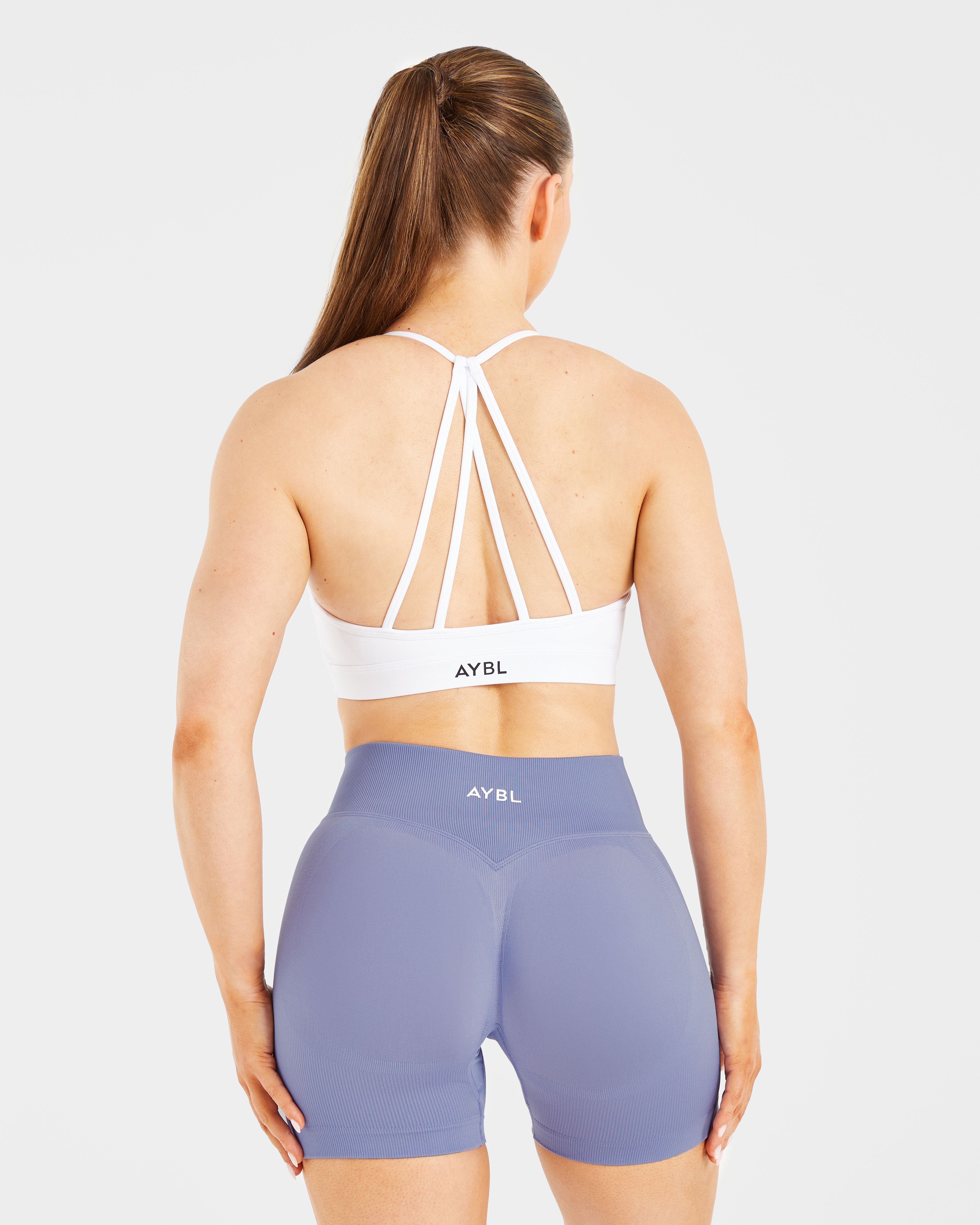 Sports Bra Essential con Escote en V y Tirantes - Blanco