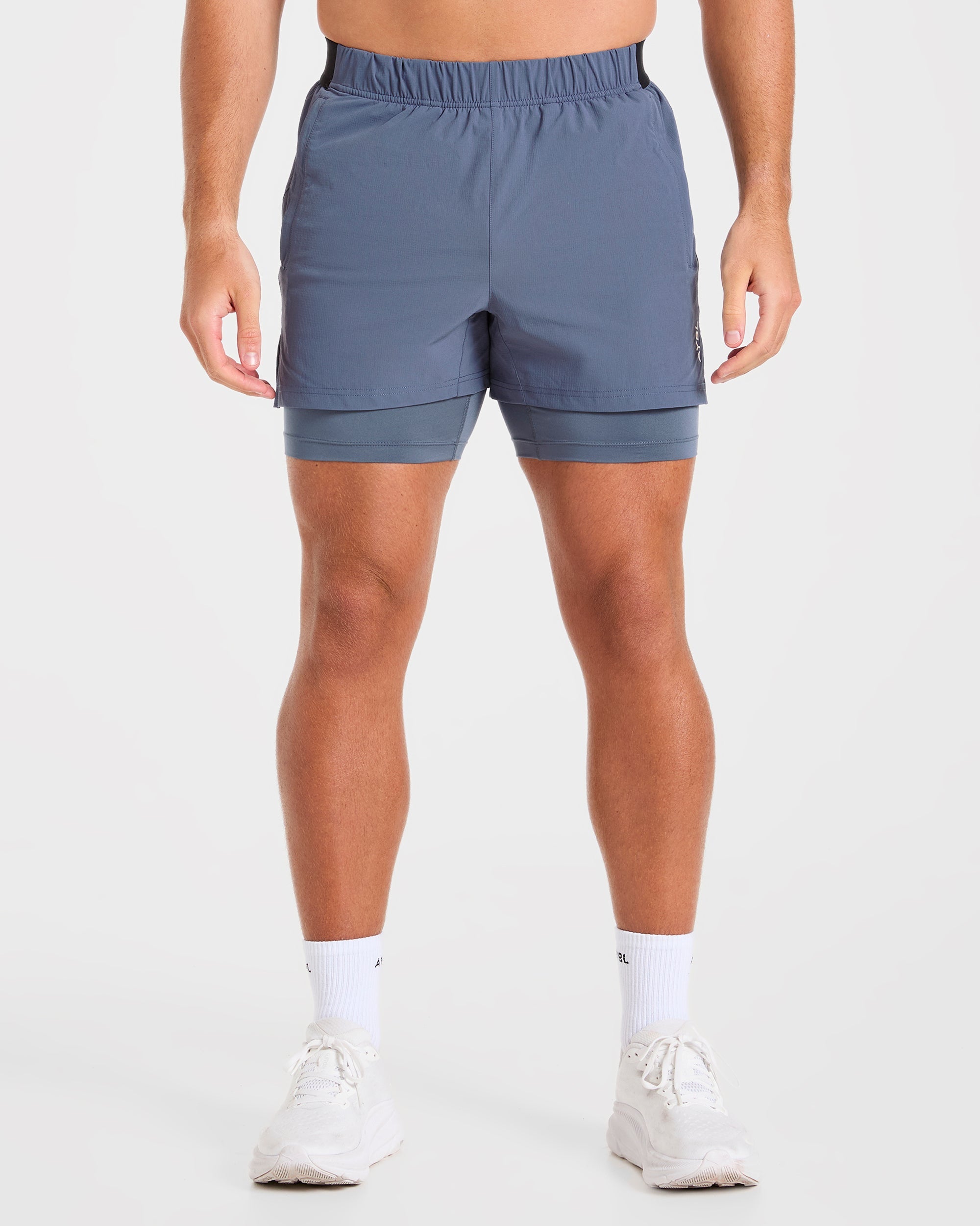 Pantalones cortos 2 en 1 Signature - Azul acero