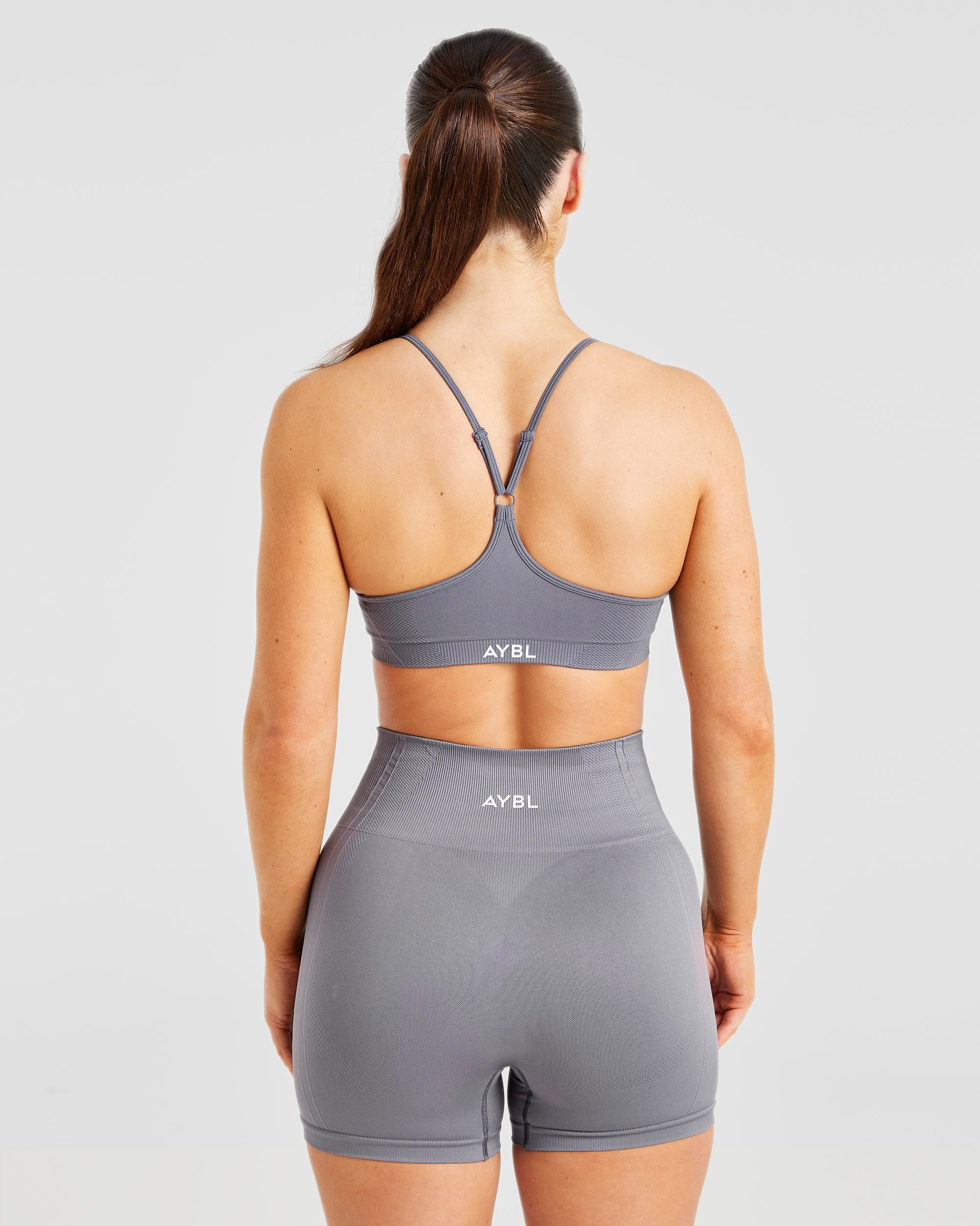 Sports Bra Sin Costuras con Tirantes Balance V3 - Gris Carbón
