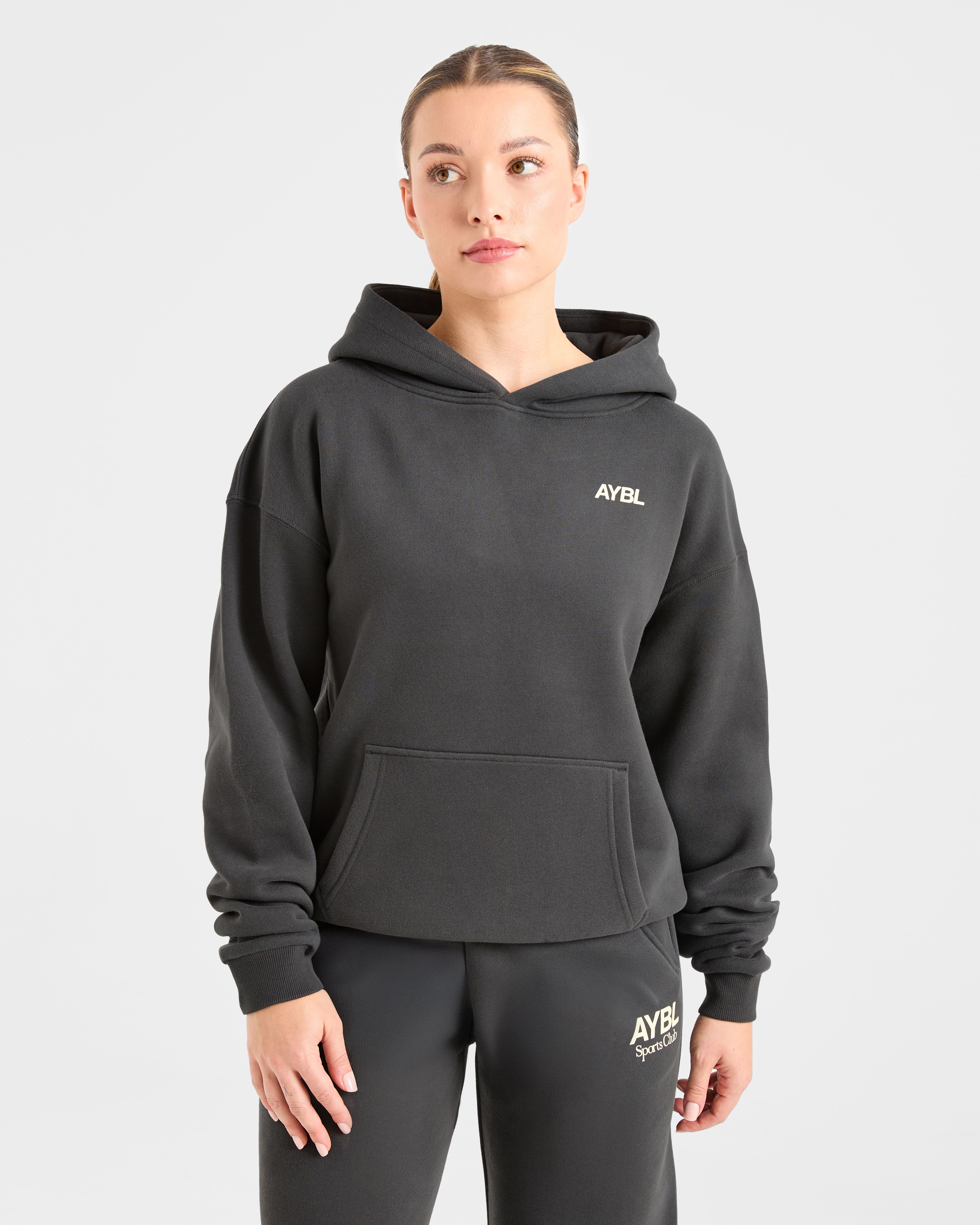 Sudadera AYBL Sports Club Oversized - Gris oscuro/Amarillo