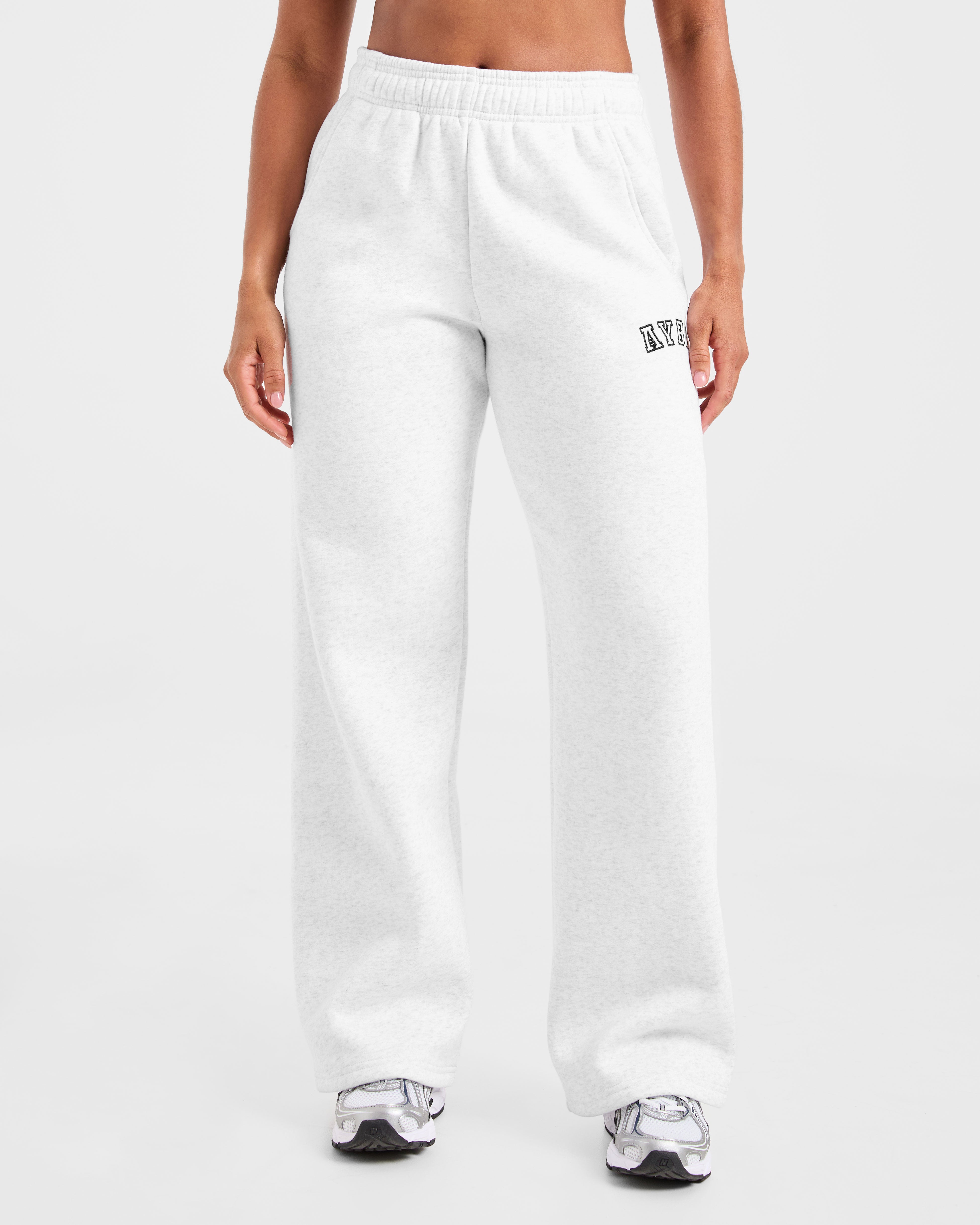 Pantalones Jogger de Pierna Recta Varsity 2.0 Oversized - Gris Escarcha