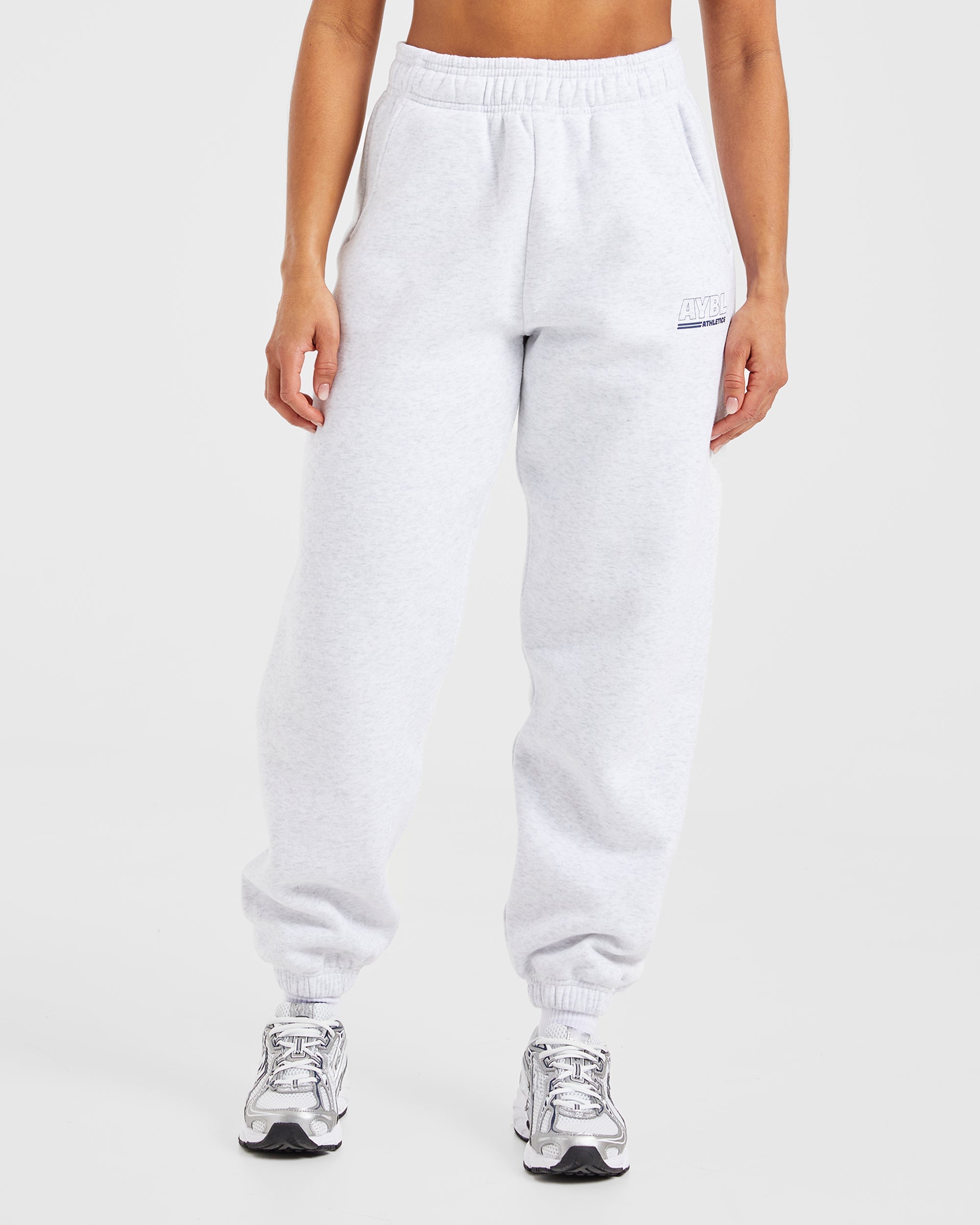 Pantalones Jogger Oversized de Pista Deportiva - Gris Oscuro/Azul Marino