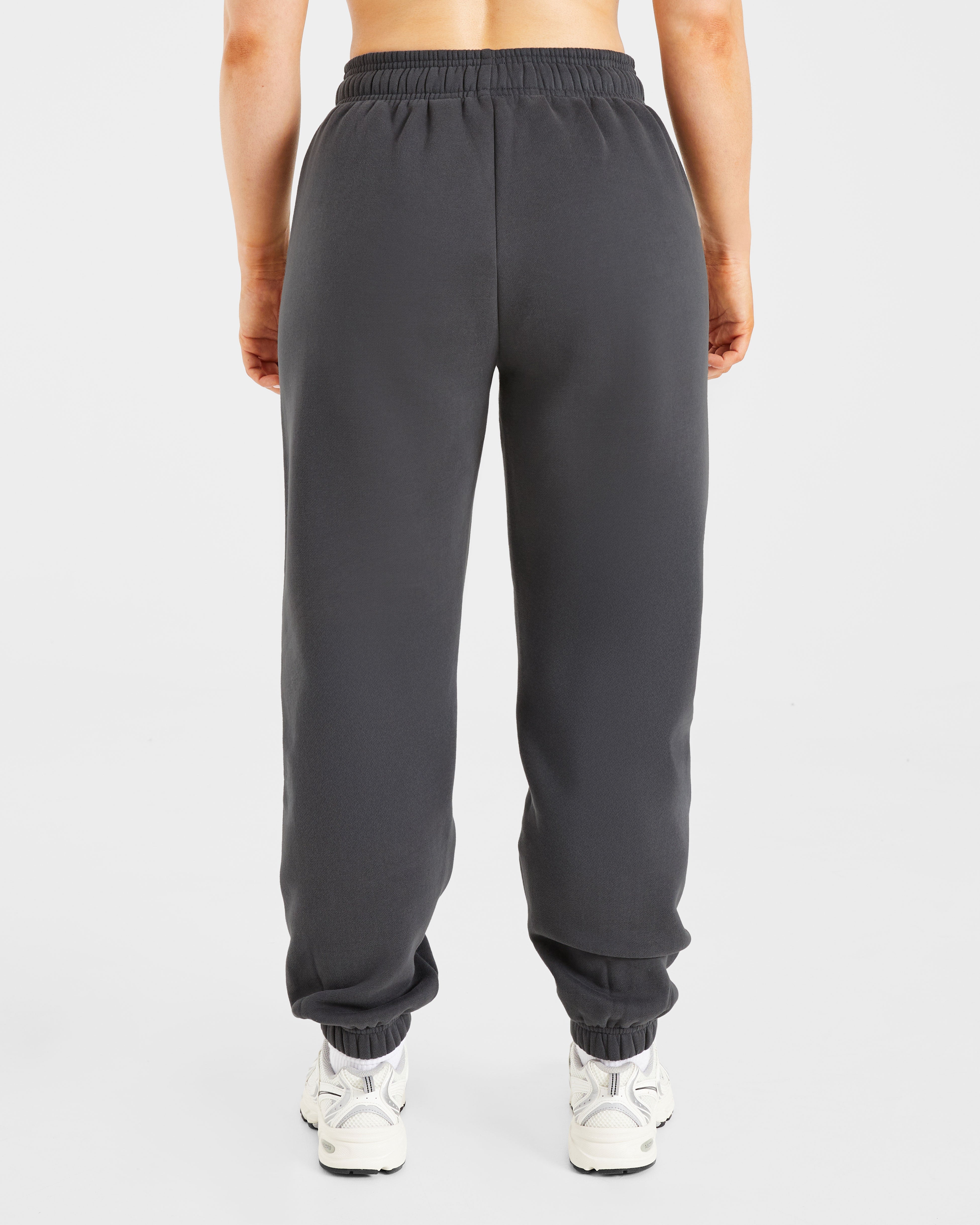 Pantalones Jogger Oversized con Bordado Retro - Gris Carbón