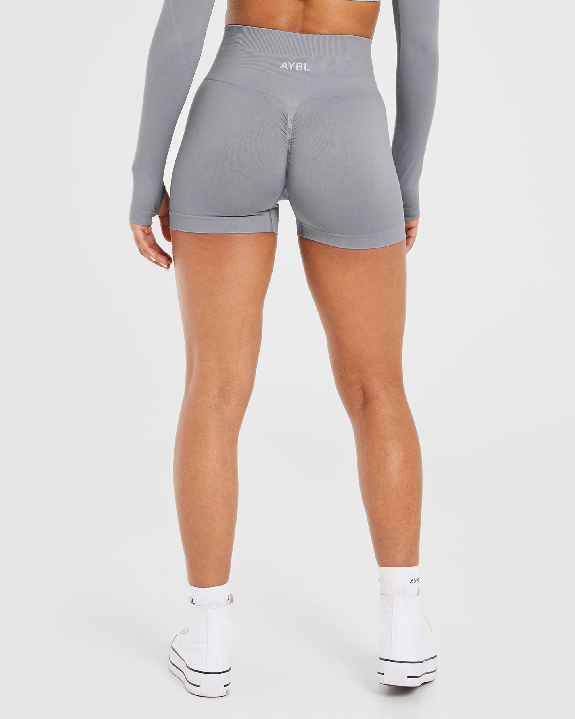 Pantalones Cortos Sin Costuras Power - Gris