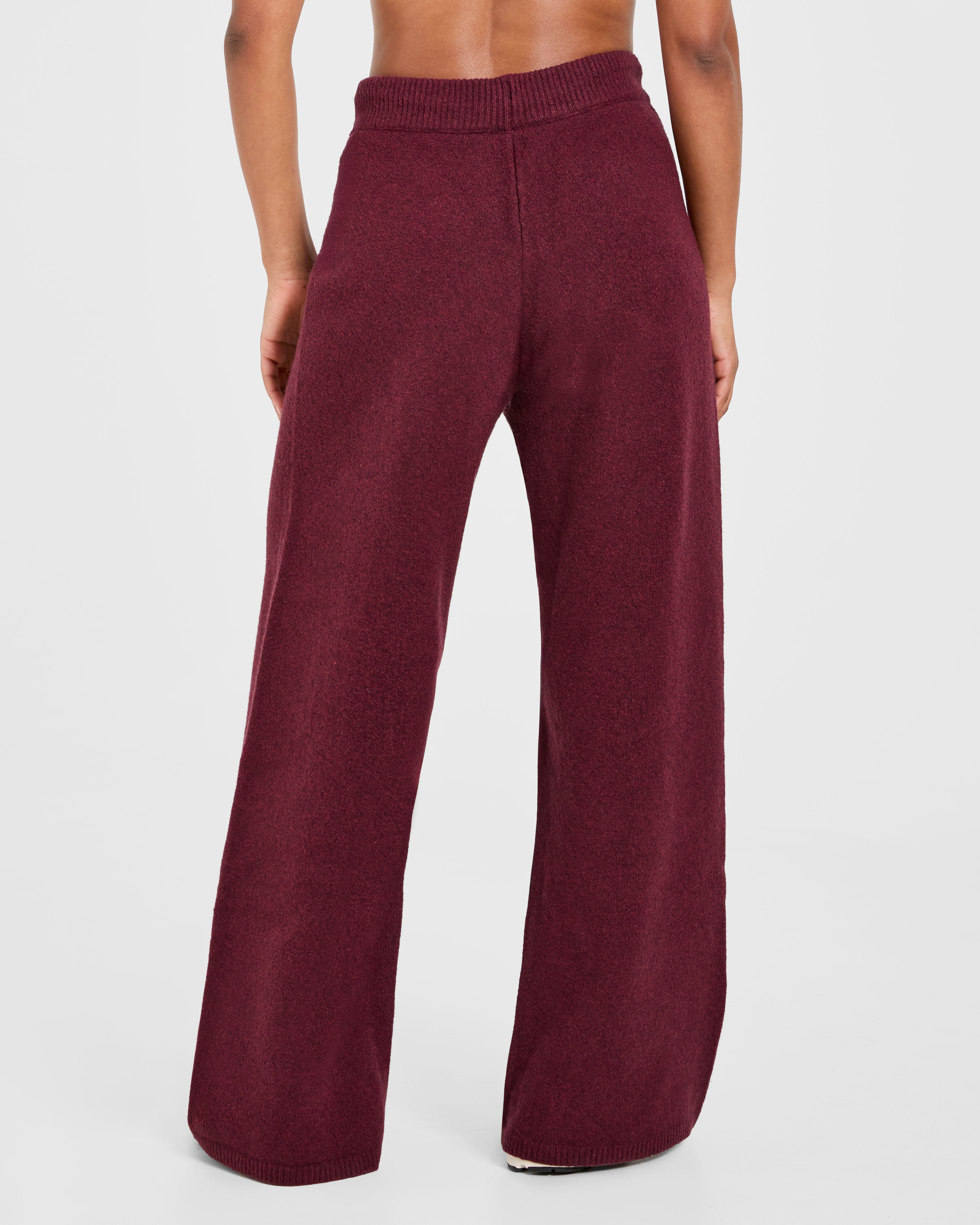 Pantalones Jogger de Punto Oversized Varsity - Burdeos