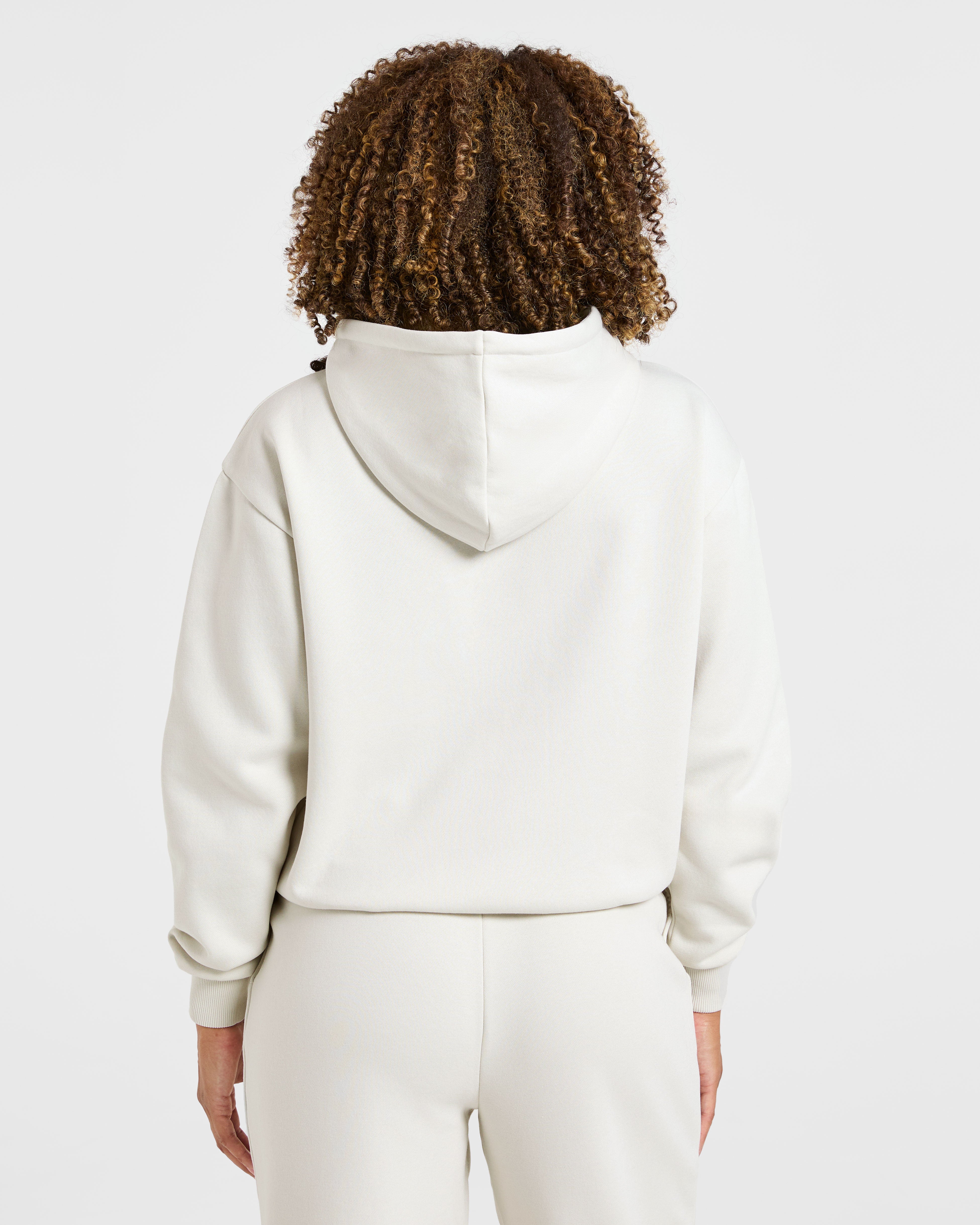 Sudadera Oversized con Cremallera de Estilo de Vida - Blanco Oficina