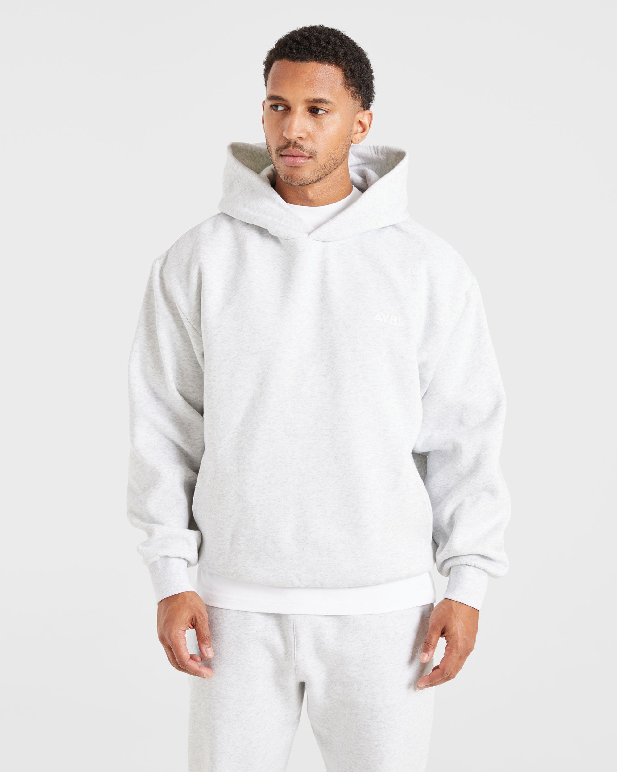 Essential Hoodie Oversized - Gris Marfil