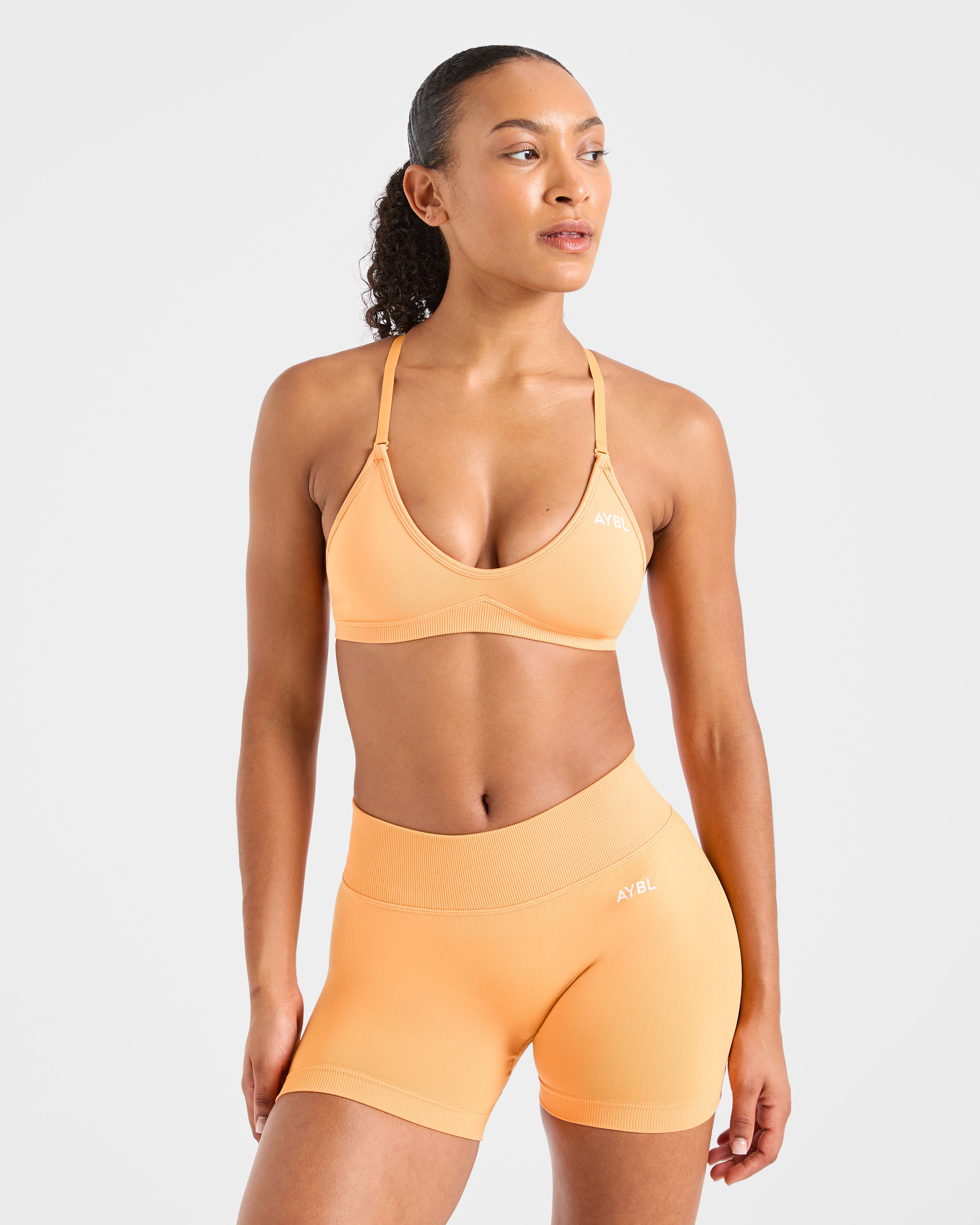 Adapt Sports Bra Sin Costuras con Tirantes - Naranja Brillante
