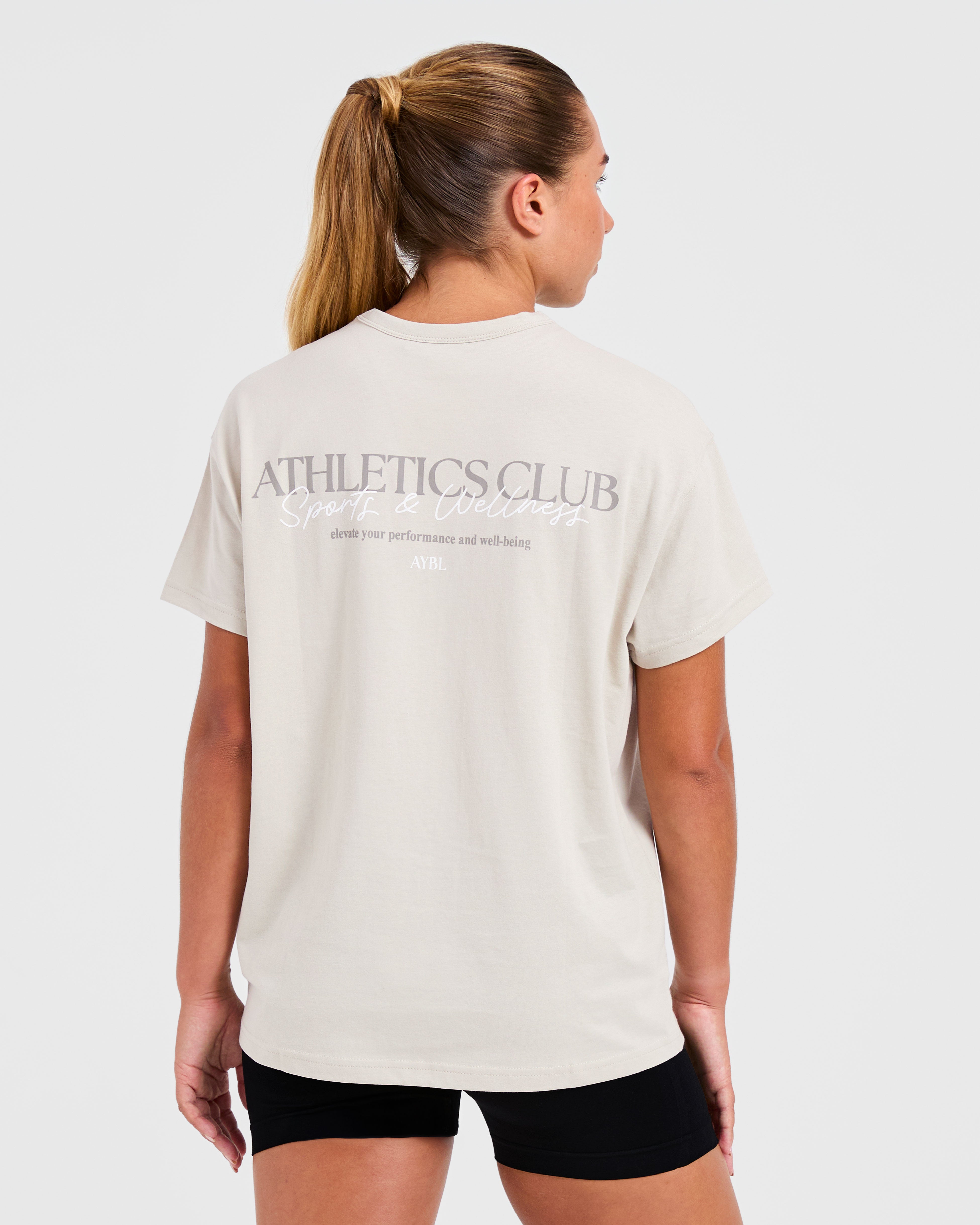 Camiseta Oversized del Club de Atletismo - Beige Tártaro