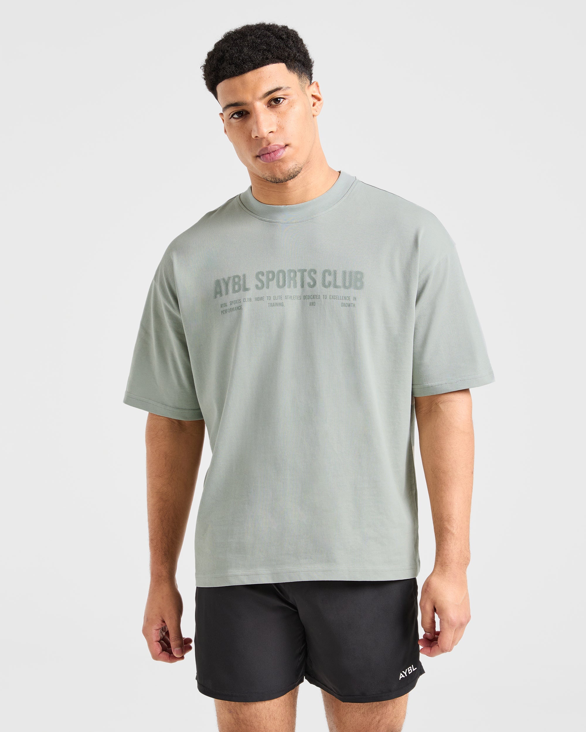 Camiseta Oversized de Punto del Club Deportivo - Verde Niebla