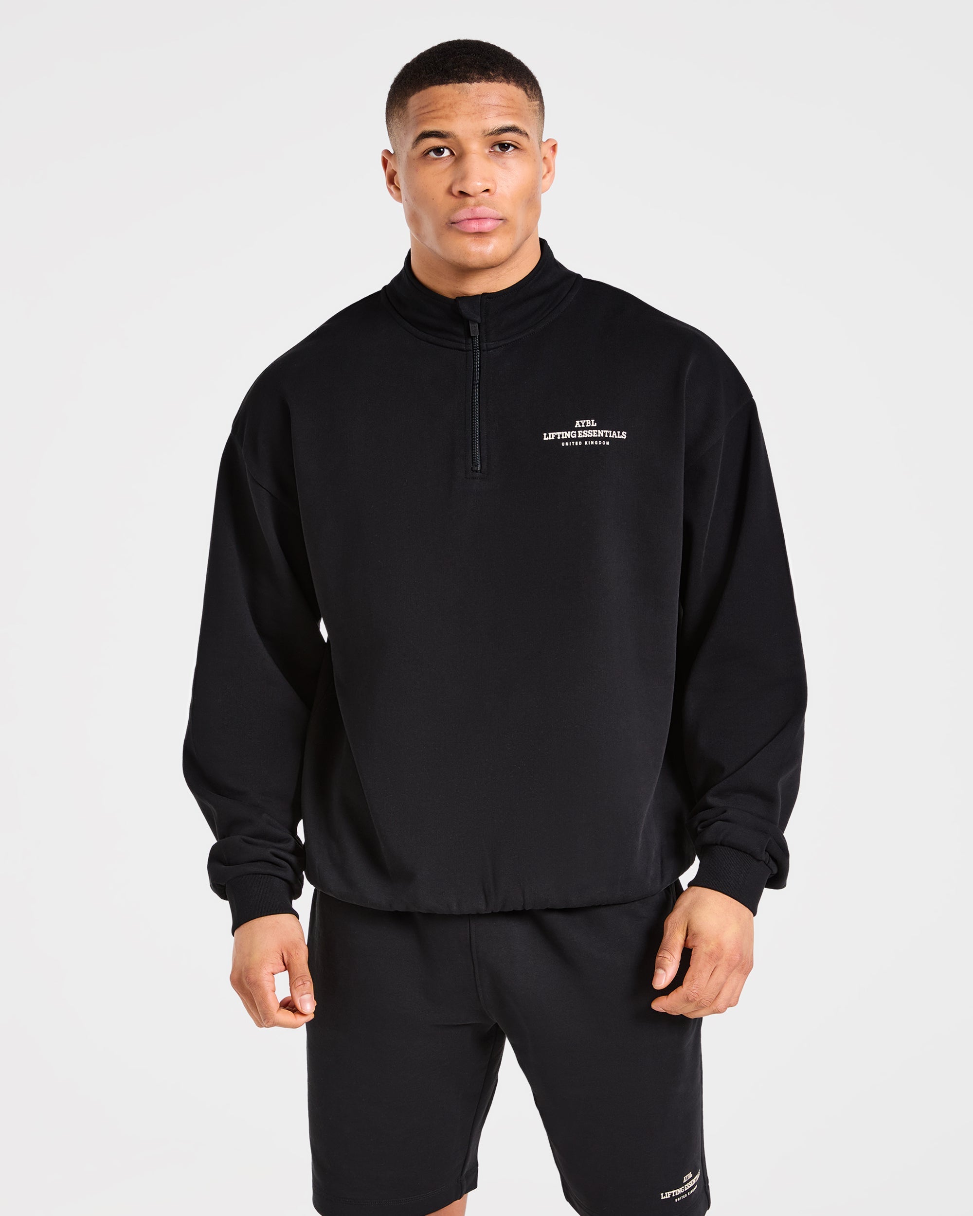 Pulóver de 1/4 de Cierre Apex Lifting Essentials - Negro/Crema