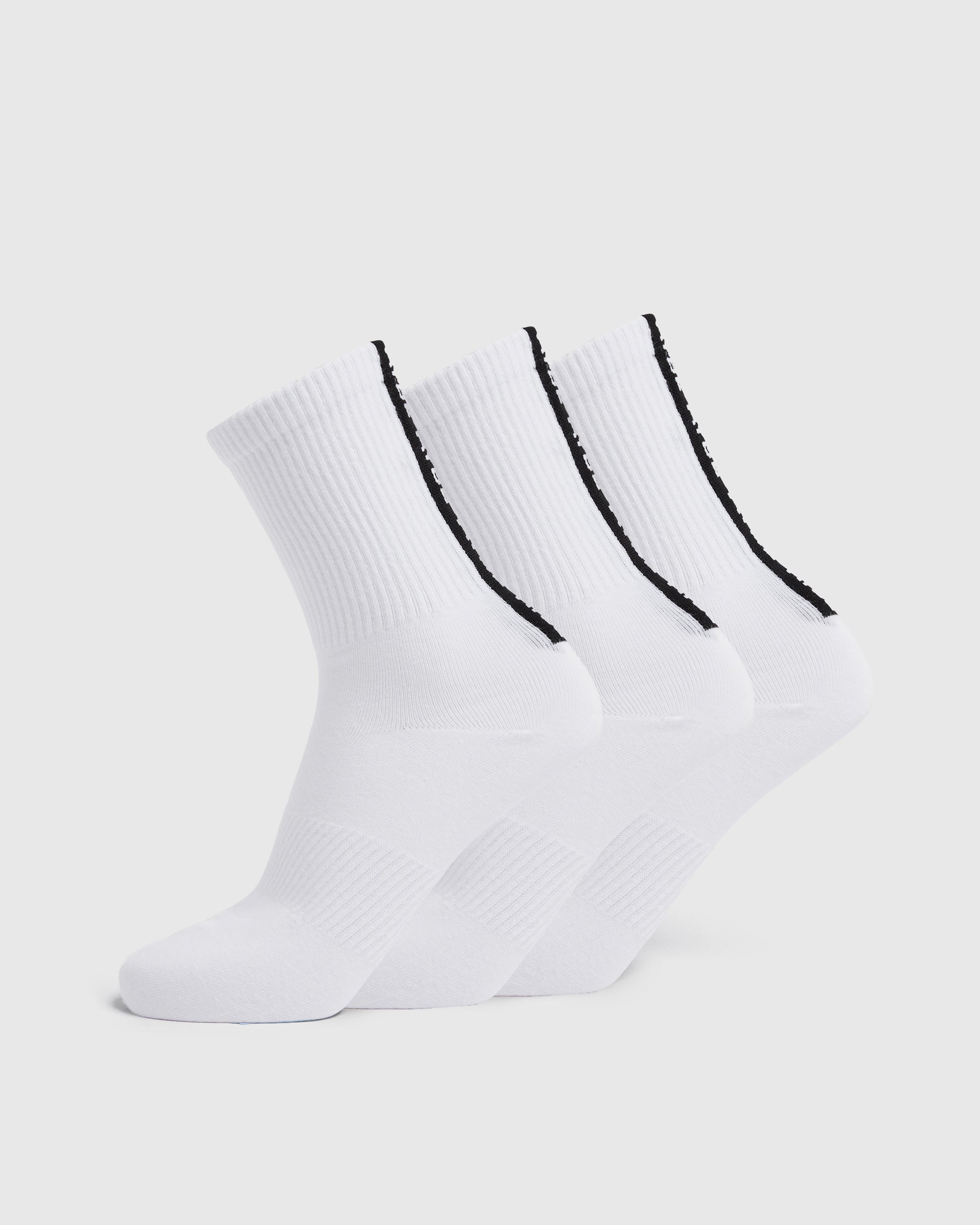 Calcetines de manga con estampado trasero Everyday (3 unidades) - Blanco