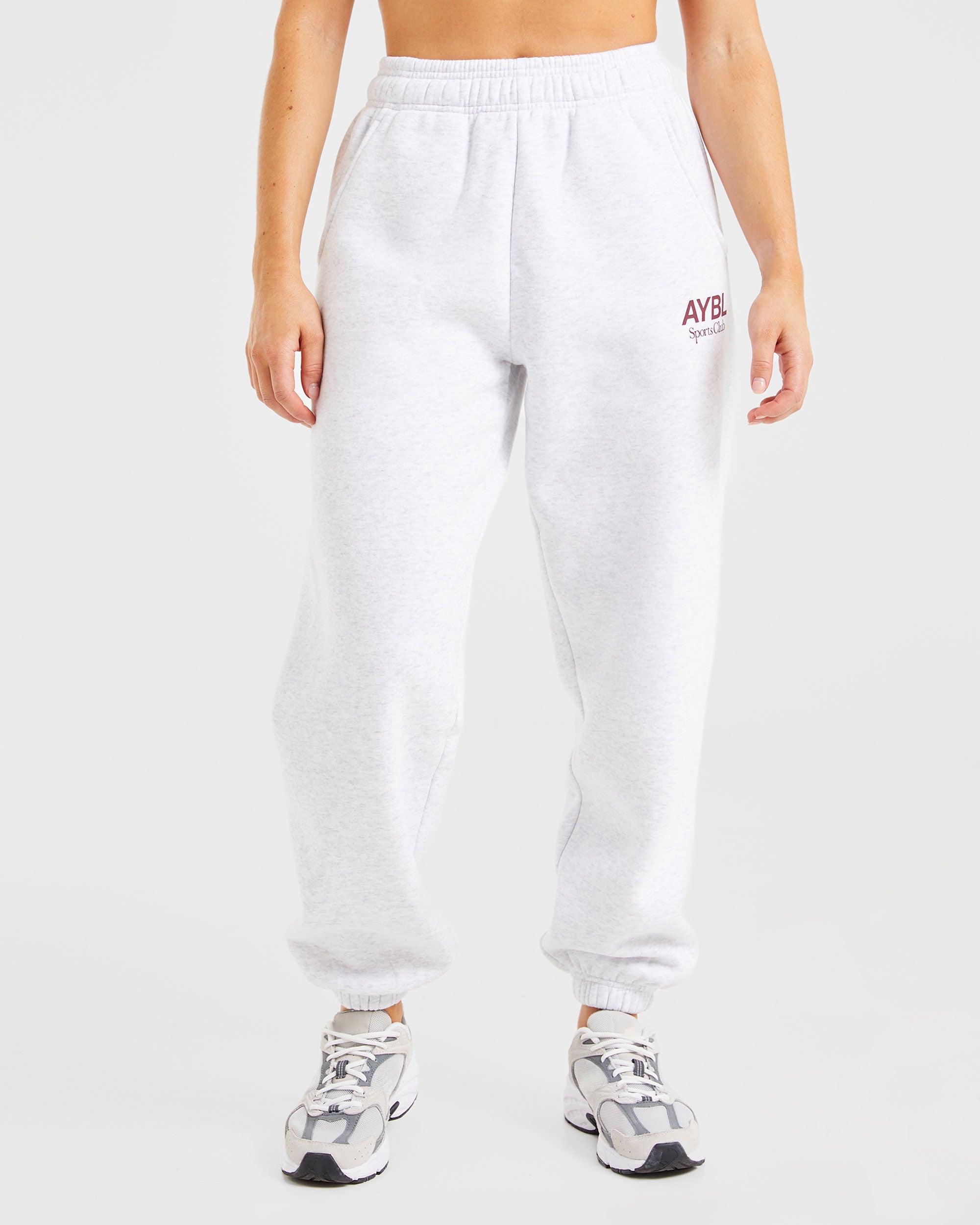 Pantalones Jogger Oversized del Club Deportivo AYBL - Gris Marfil/Borgoña