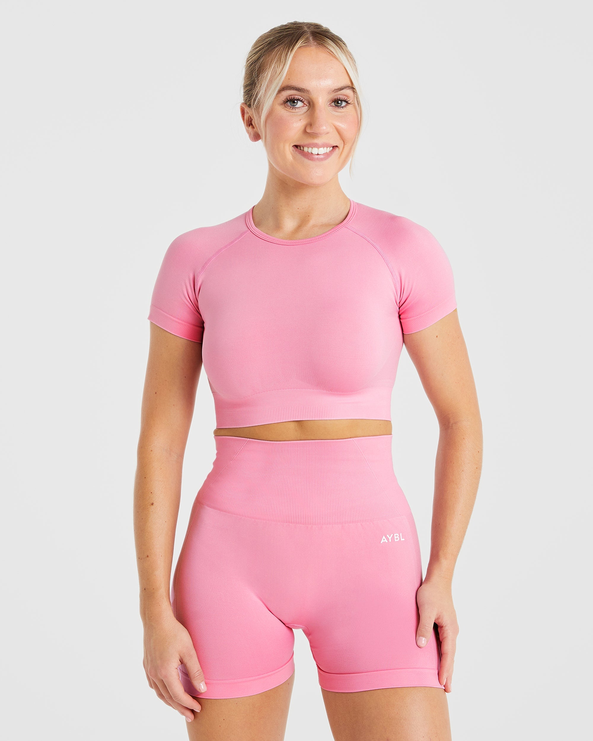 Crop Top Sin Costuras Empower - Rosa Bebé