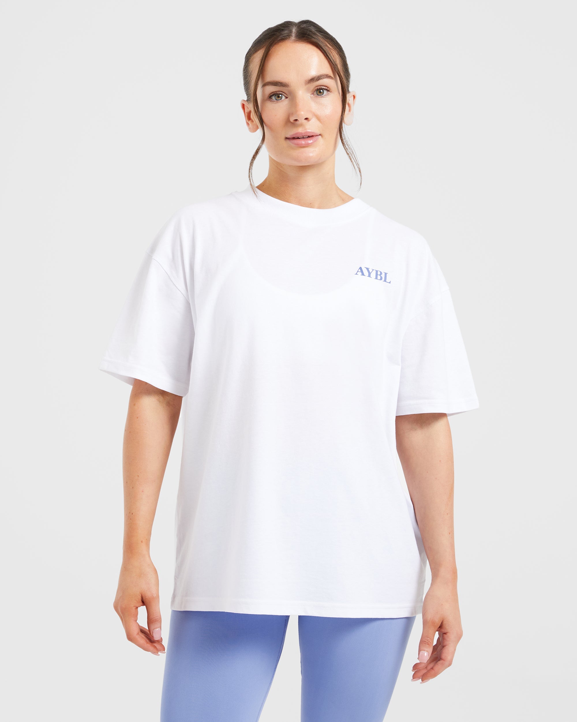 Camiseta Oversized Do It For You - Blanco/Azul