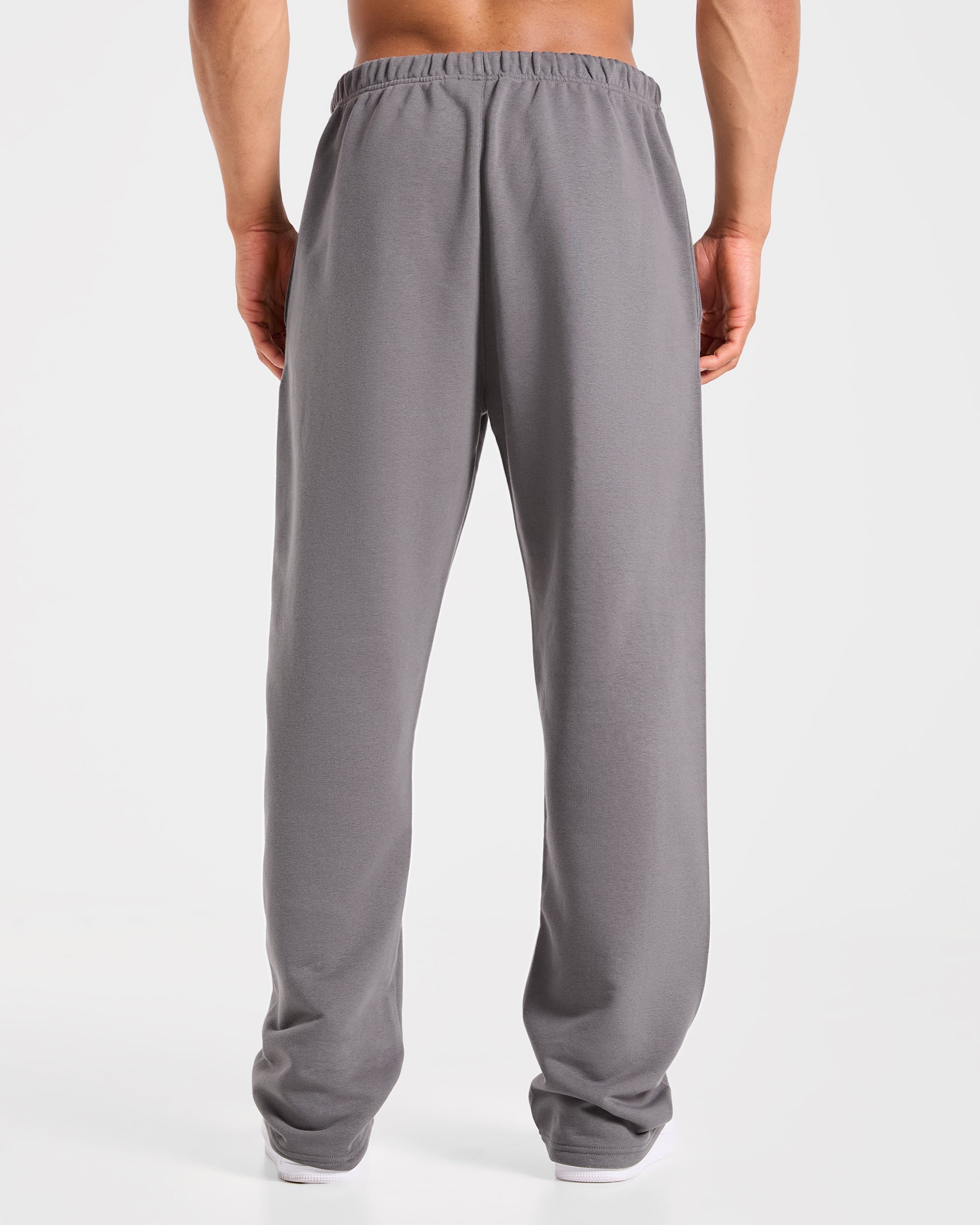 Pantalones Jogger Oversized de Pierna Recta Strength Division - Gris Oscuro/Rojo