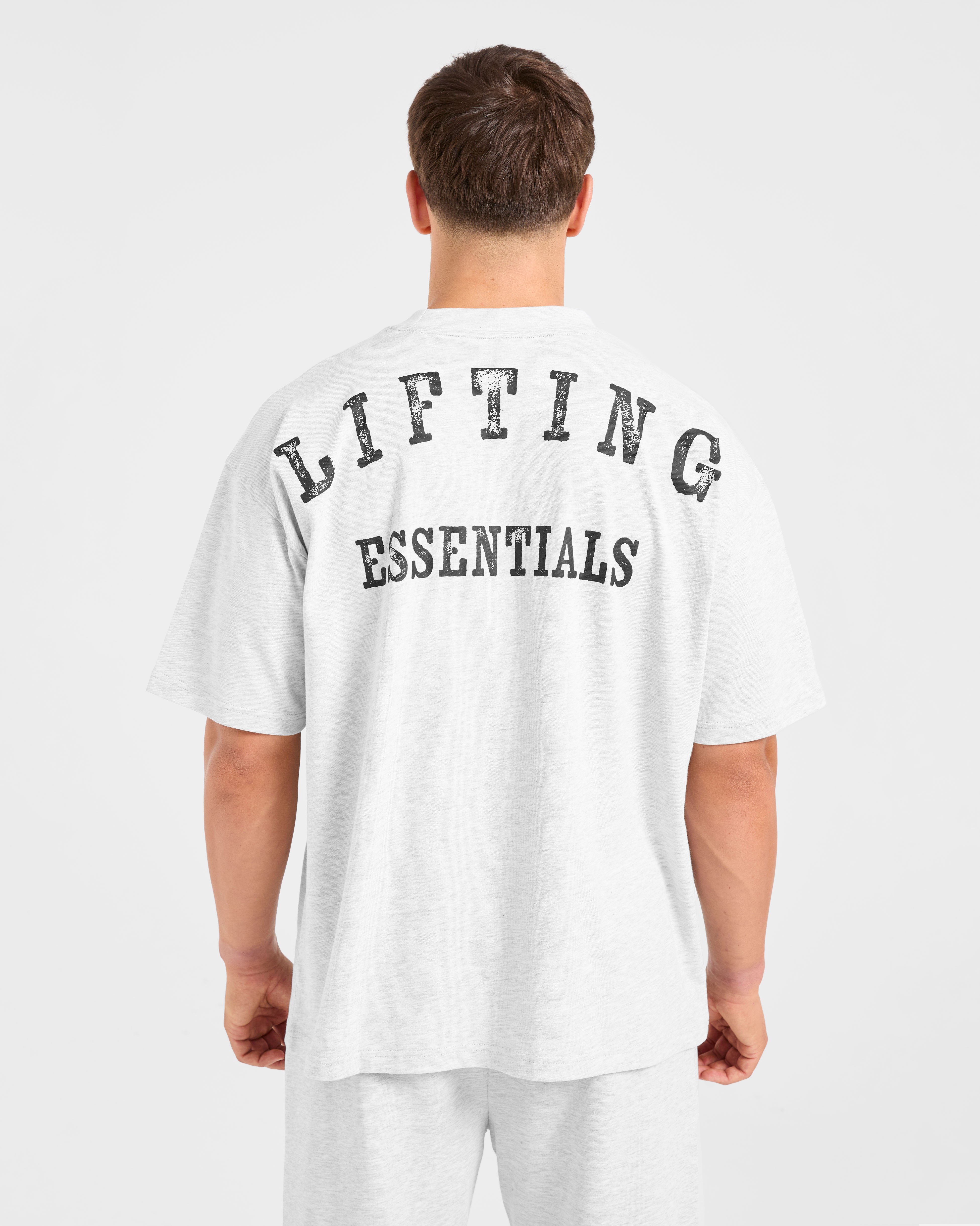 Camiseta Oversized Essentials para Levantamiento de Pesas - Gris