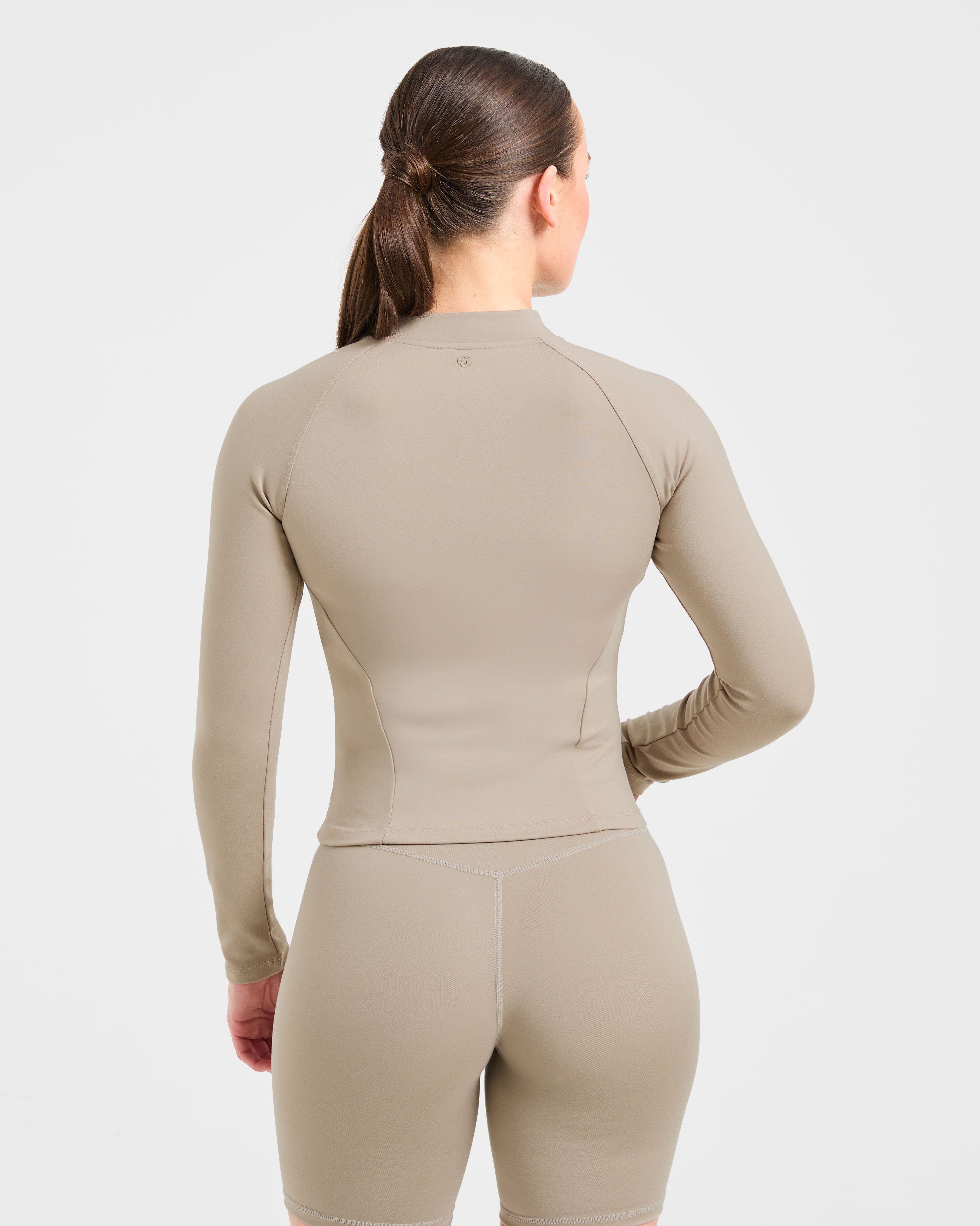 Chaqueta de Cierre con Cremallera - Taupe Apagado